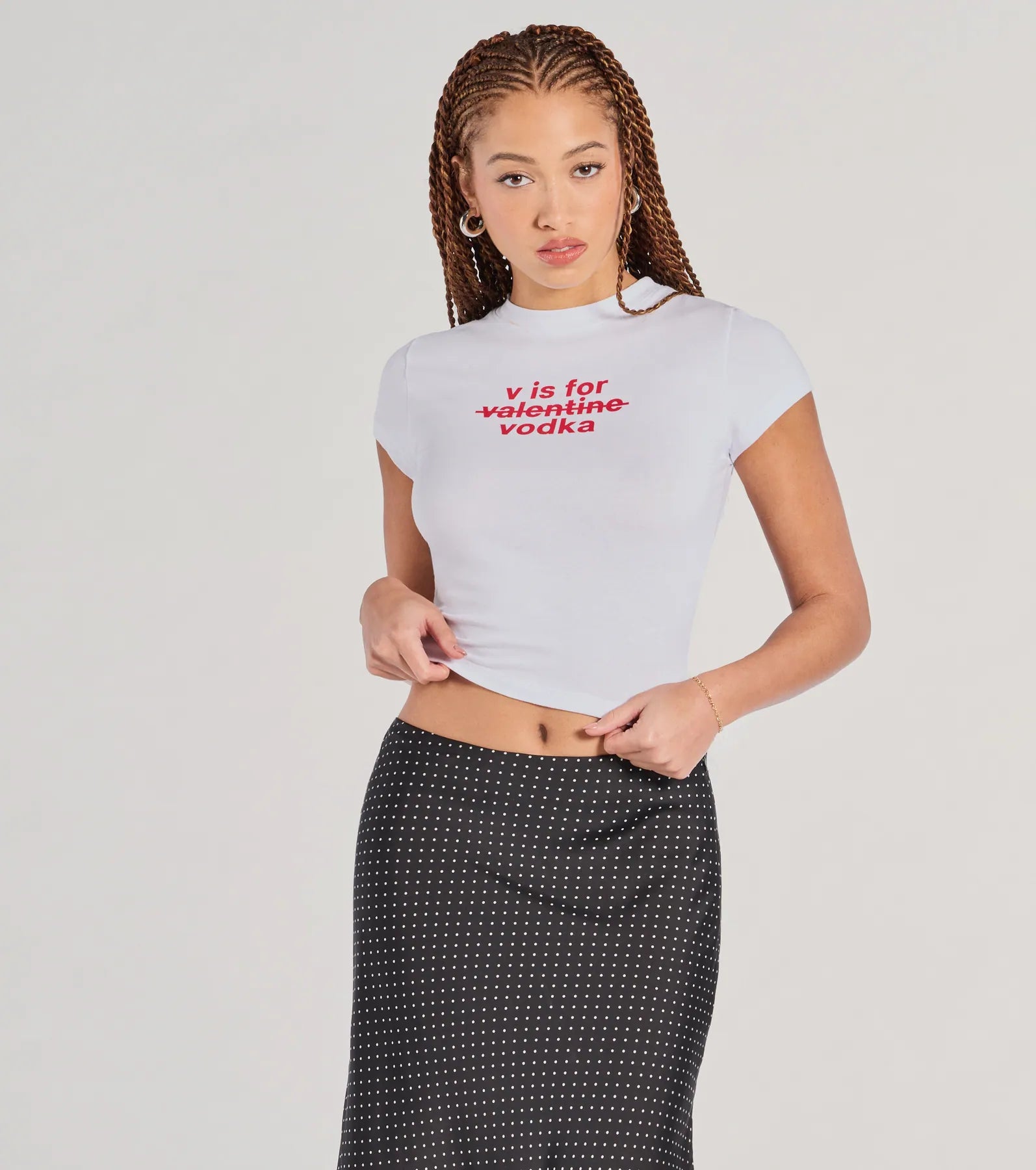 Premium 'V is for Vodka' Graphic Crop Tee