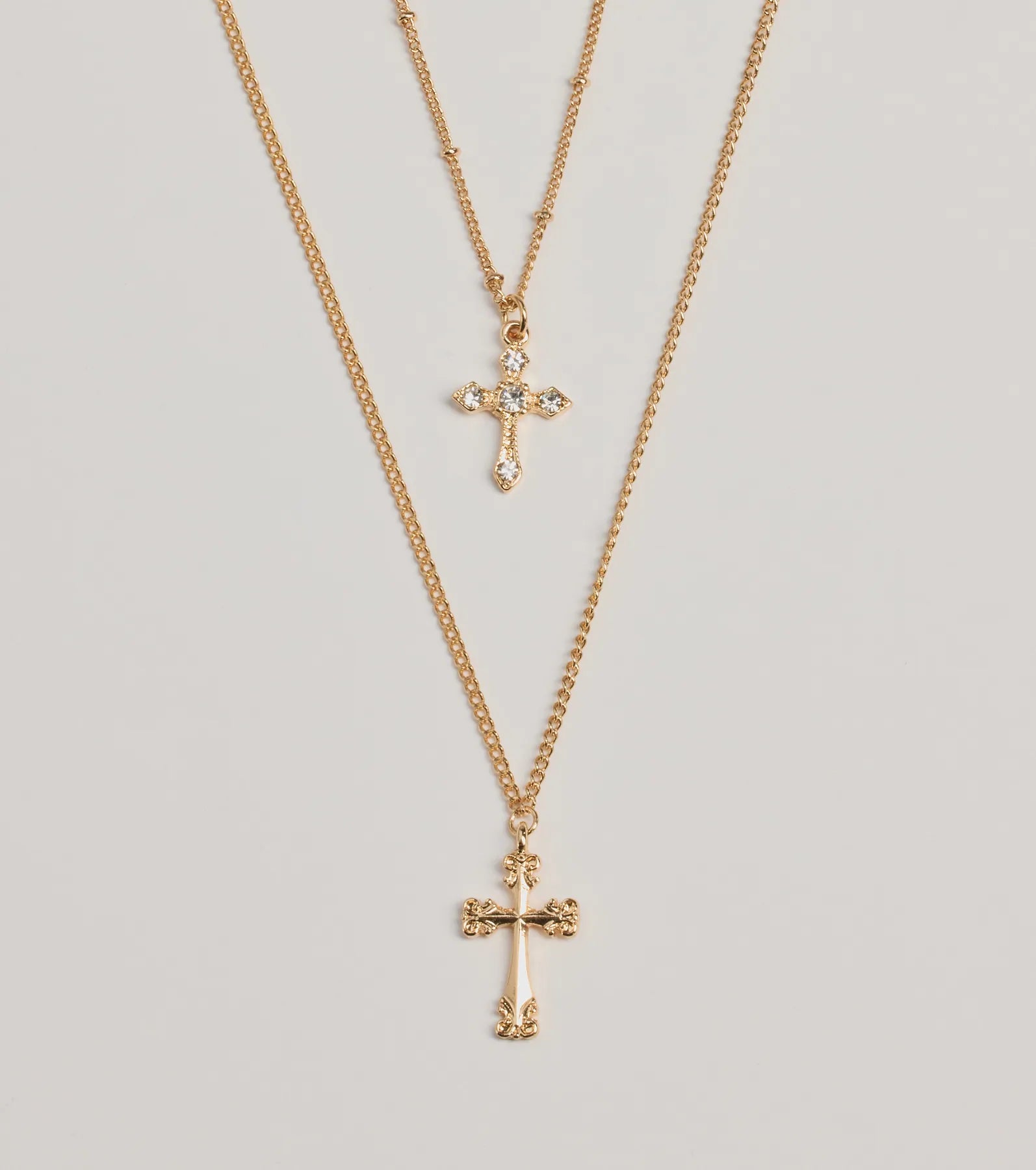 Ultimate Joyful Glam Layered Cross Charm Necklace