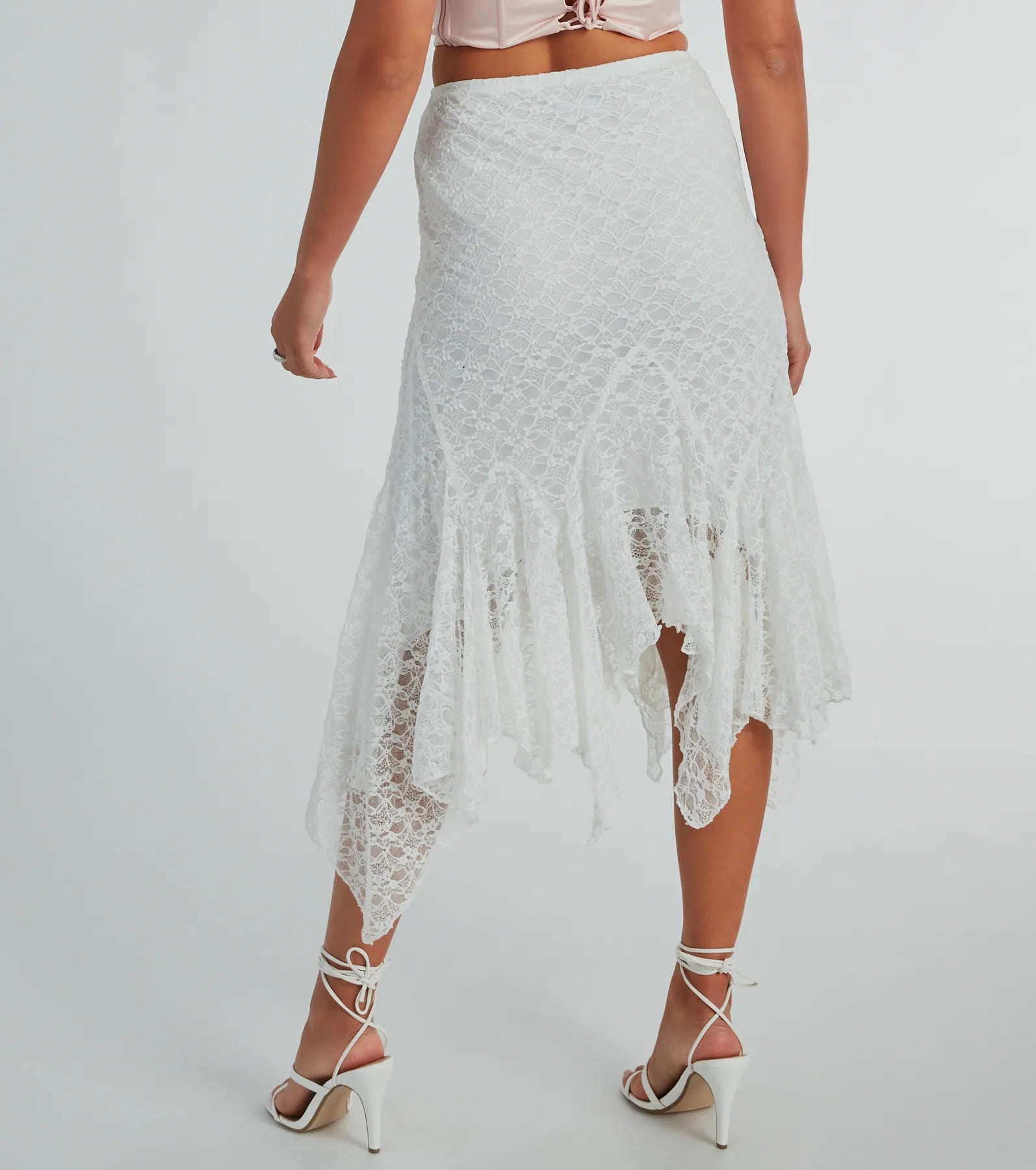 Ultimate Romance High-Rise Lace Midi Skirt - Elegant & Playful