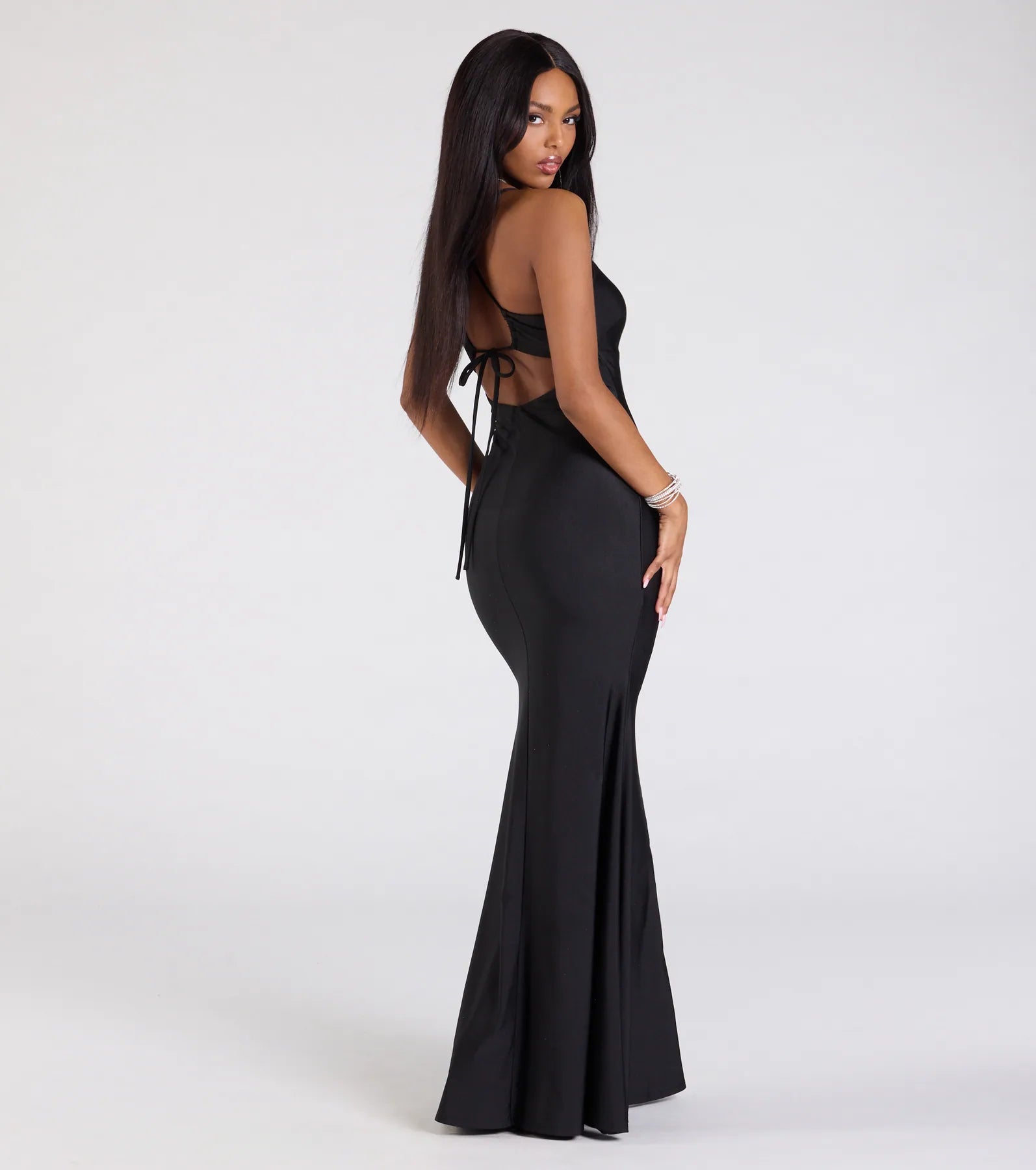 Premium Mindy Strappy Back Mermaid Gown - Ultimate Formal Elegance