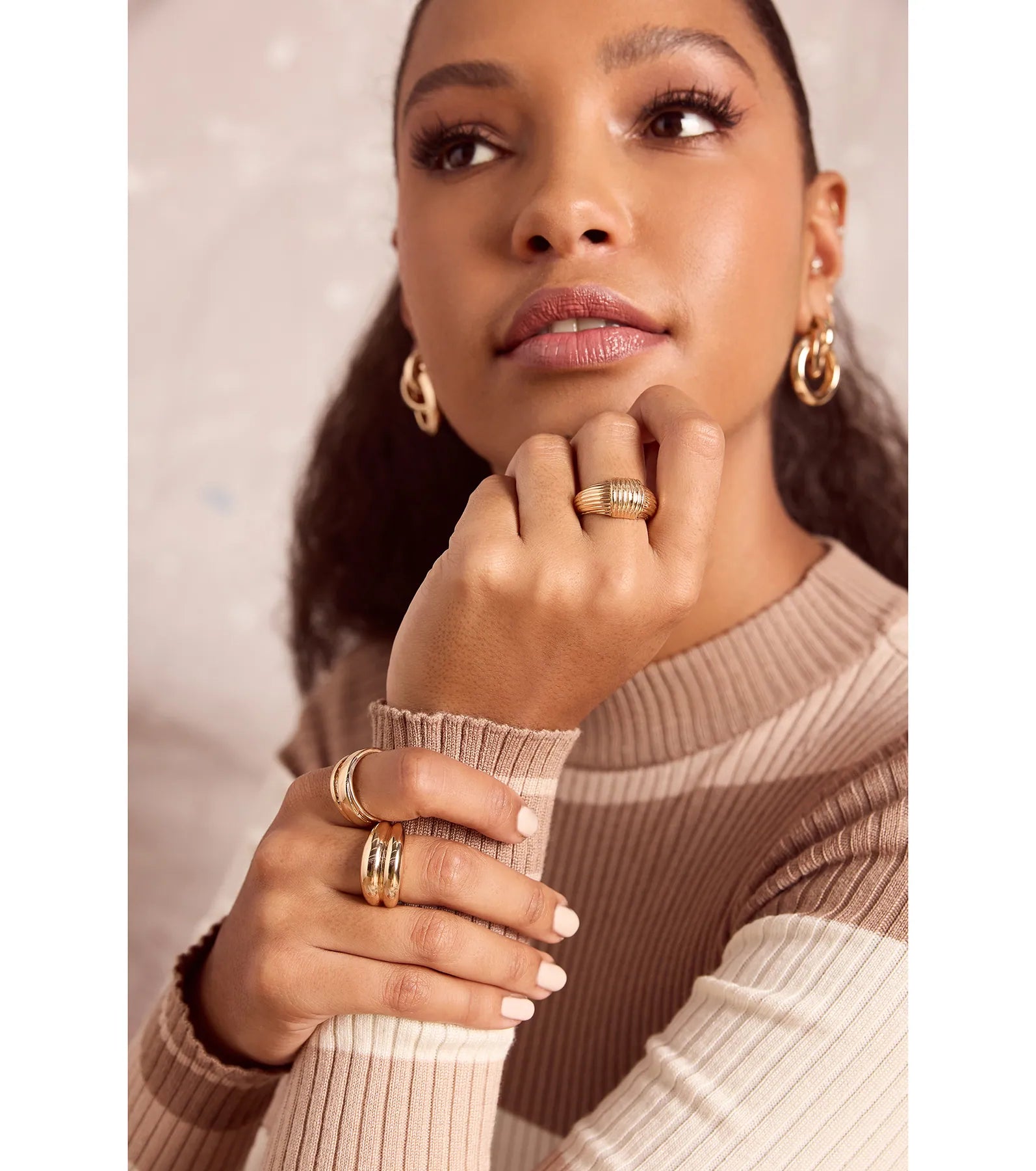 Ultimate Chic Muse Statement Ring Trio - Bold & Trendy