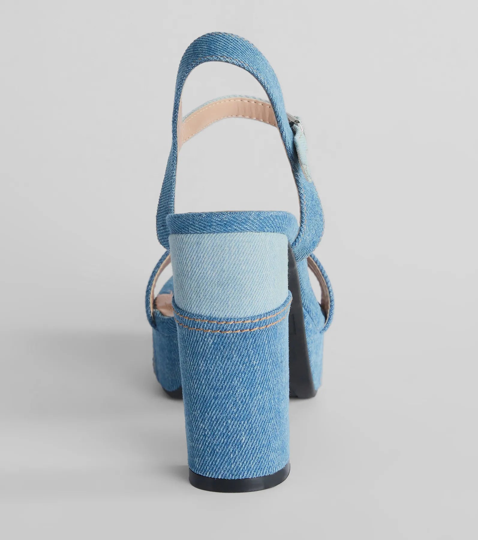 Ultimate Style Quotient Denim Block Heels - Premium Platform Design