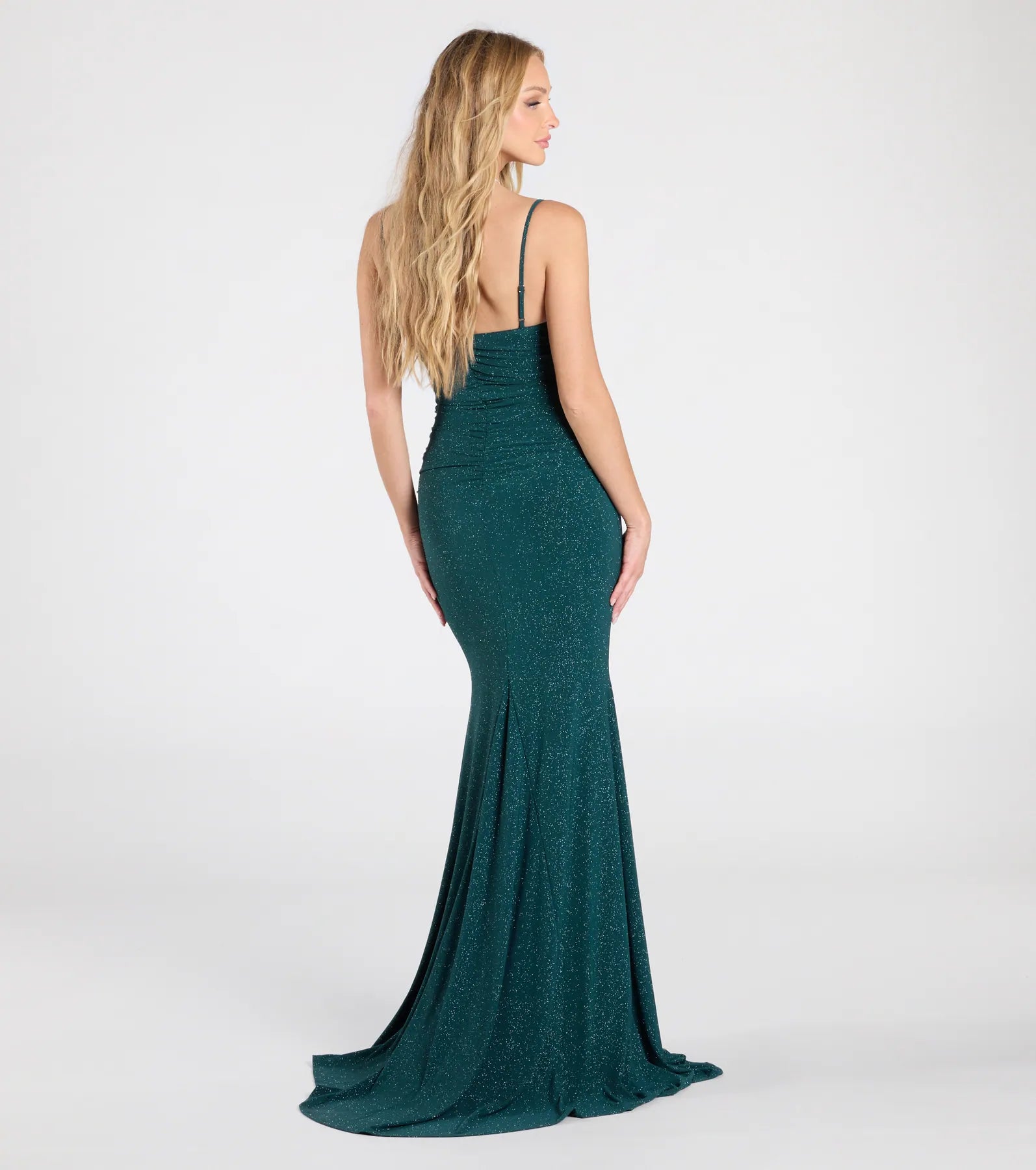 Ultimate Glamour: Corrina Cowl Neck Mermaid Glitter Dress