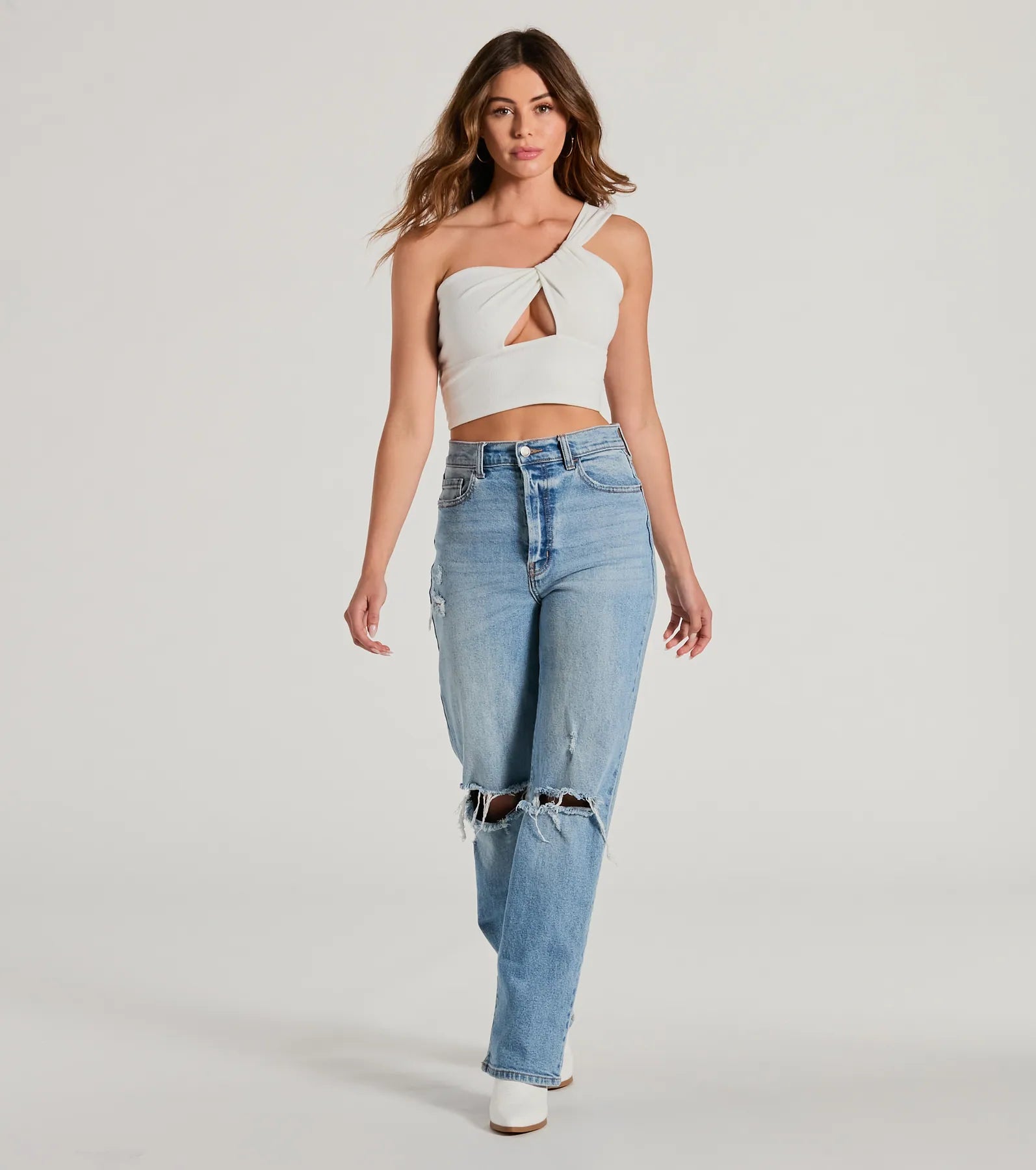 Ultimate One-Shoulder Cutout Crop Top | Trendy & Form-Fitting