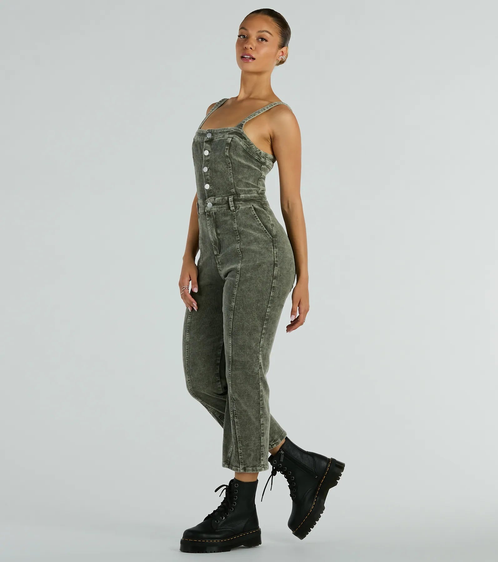 Ultimate Vintage-Inspired Acid-Wash Corduroy Jumpsuit