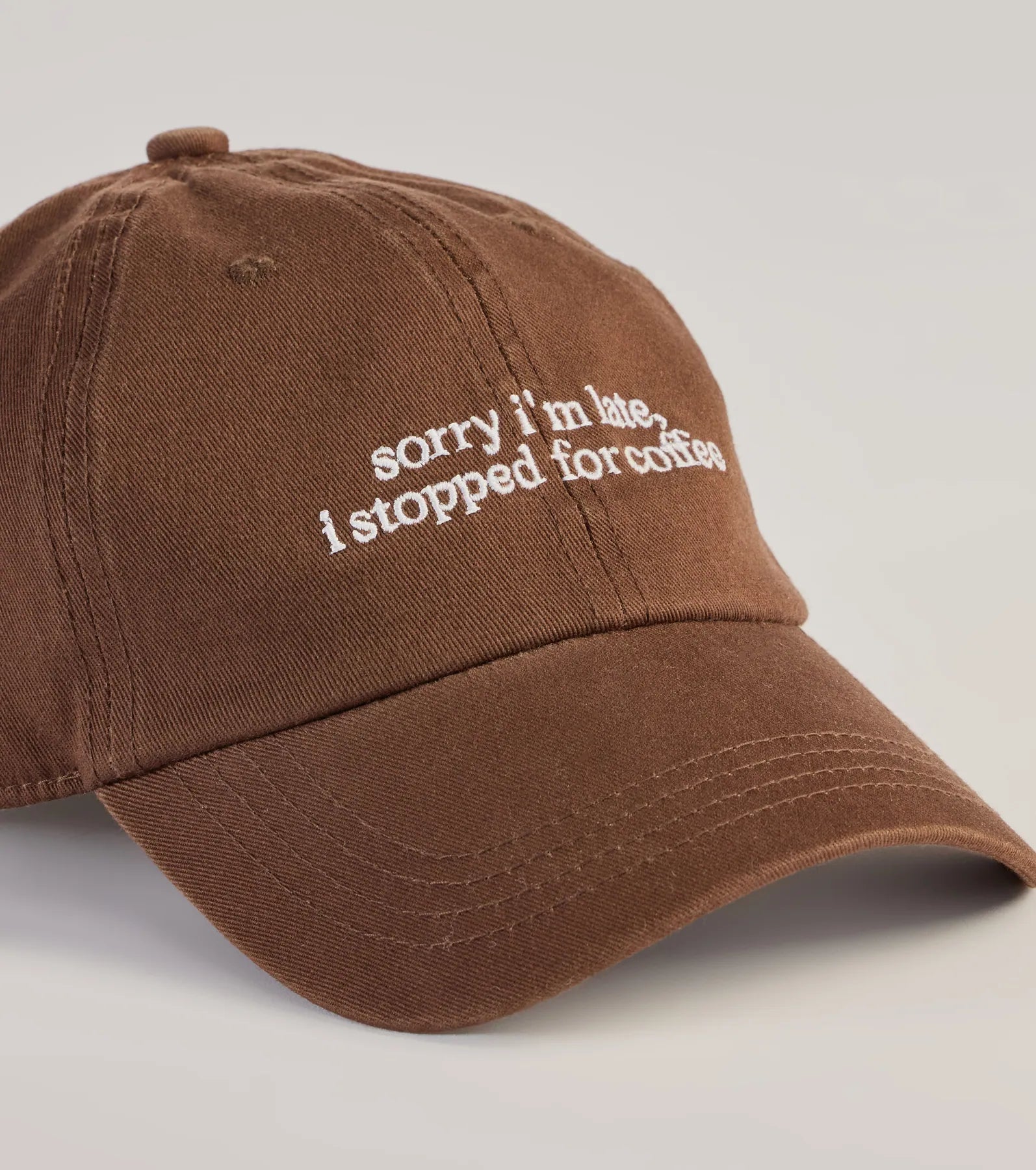 Premium 'Sorry I'm Late, I Stopped For Coffee' Baseball Cap - Upgrade Your Style