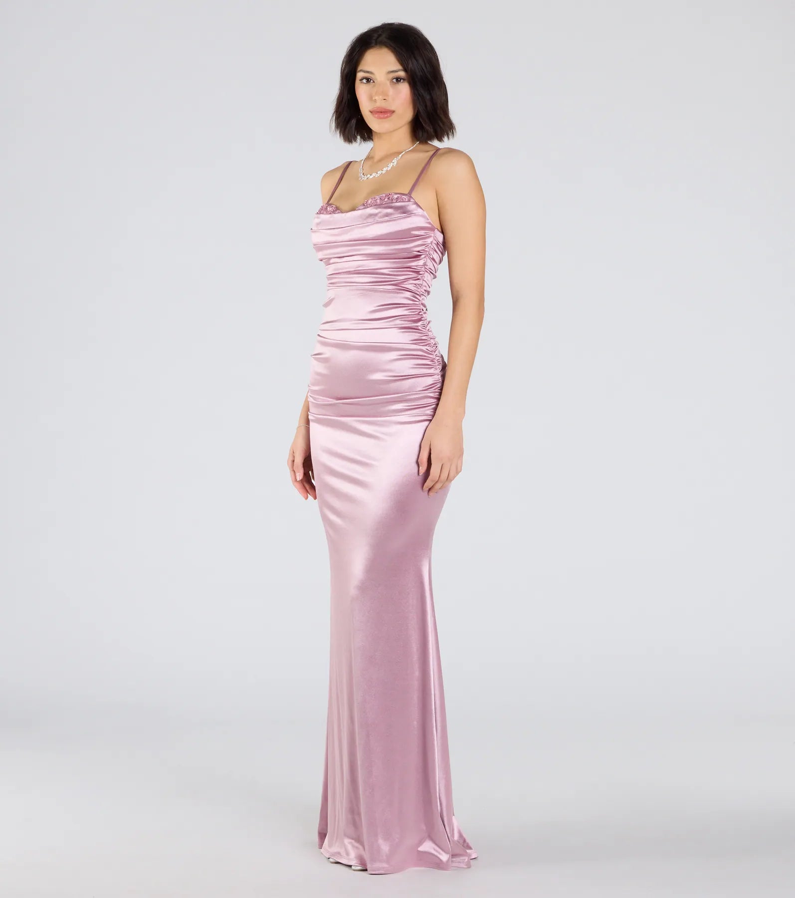 Ultimate Shondra Sweetheart Beaded Satin Mermaid Gown