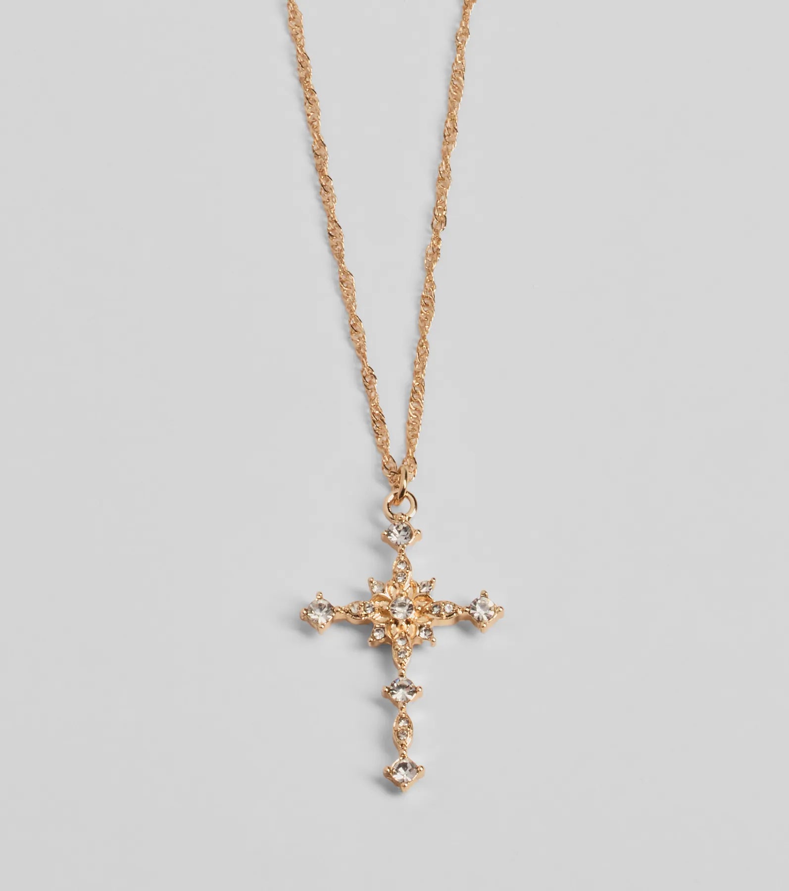 Premium Rhinestone Cross Pendant Necklace - Ultimate Glam Accessory