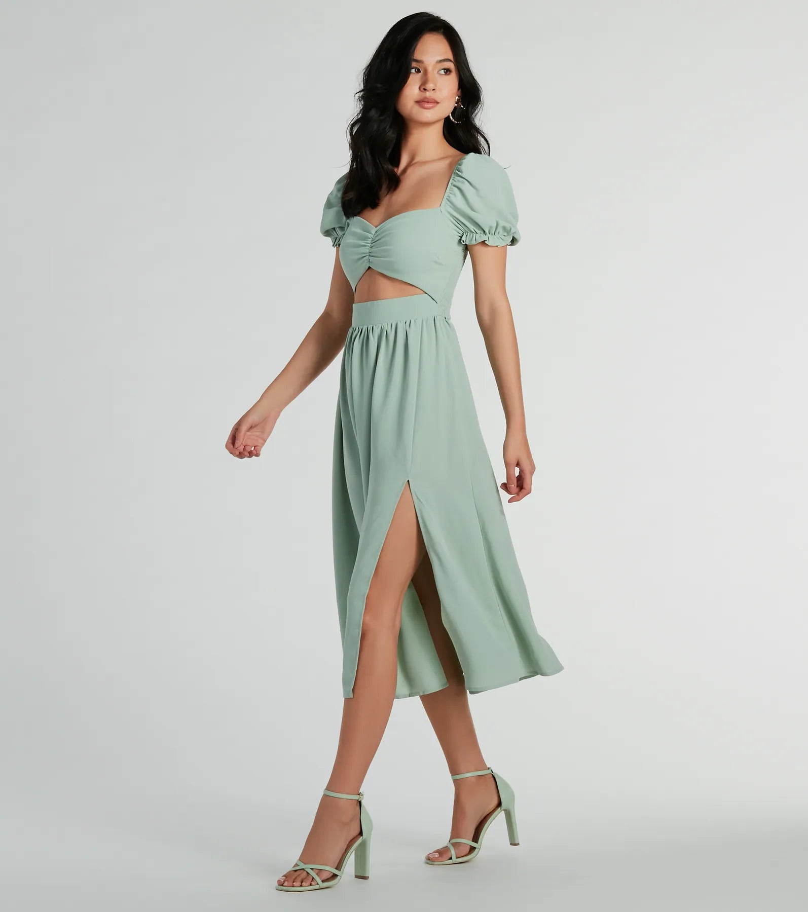 Ultimate Chiffon Sweetheart Midi Dress - Adorable & Elegant