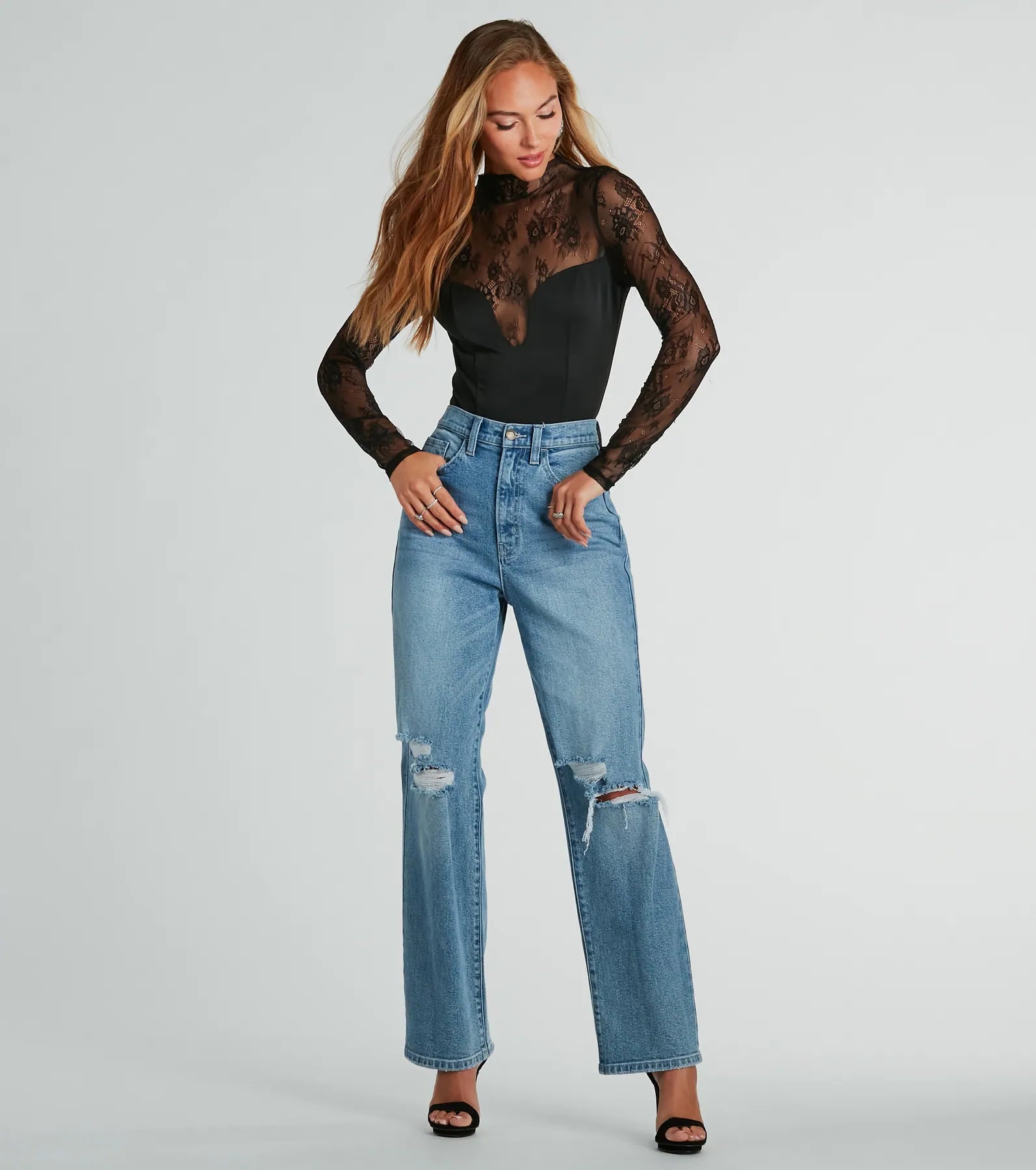 Ultimate Sultry Allure Sheer Lace Bodysuit - Date Night Essential