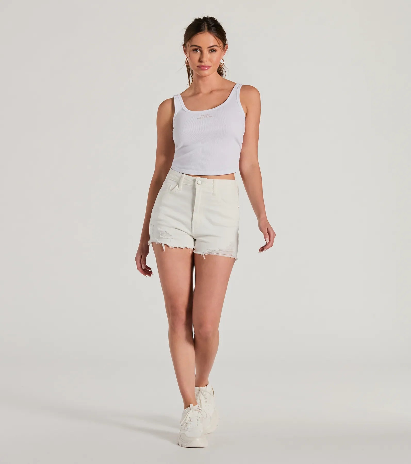 Ultimate Wifey Material Scoop Neck Crop Top - Premium Rib Knit