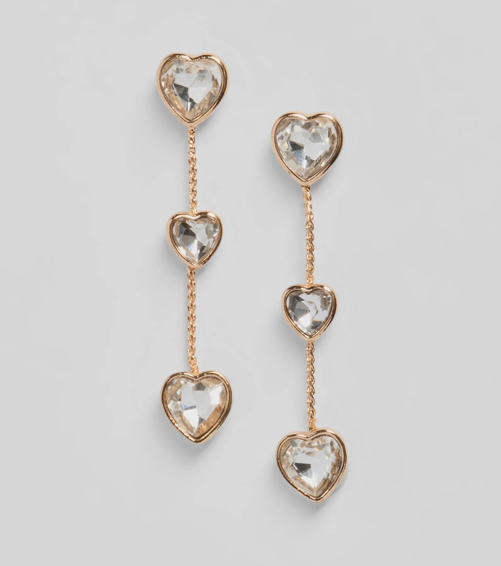 Ultimate Glam Heart Rhinestone Duster Earrings