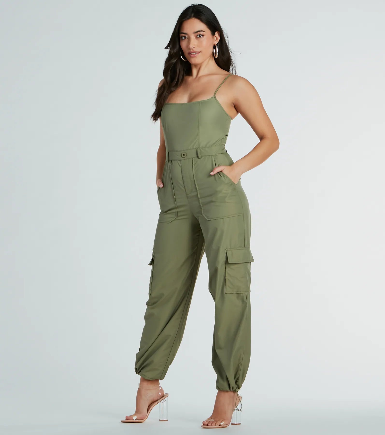 Premium Nylon Cargo Jumpsuit - Ultimate Casual Getaway Style