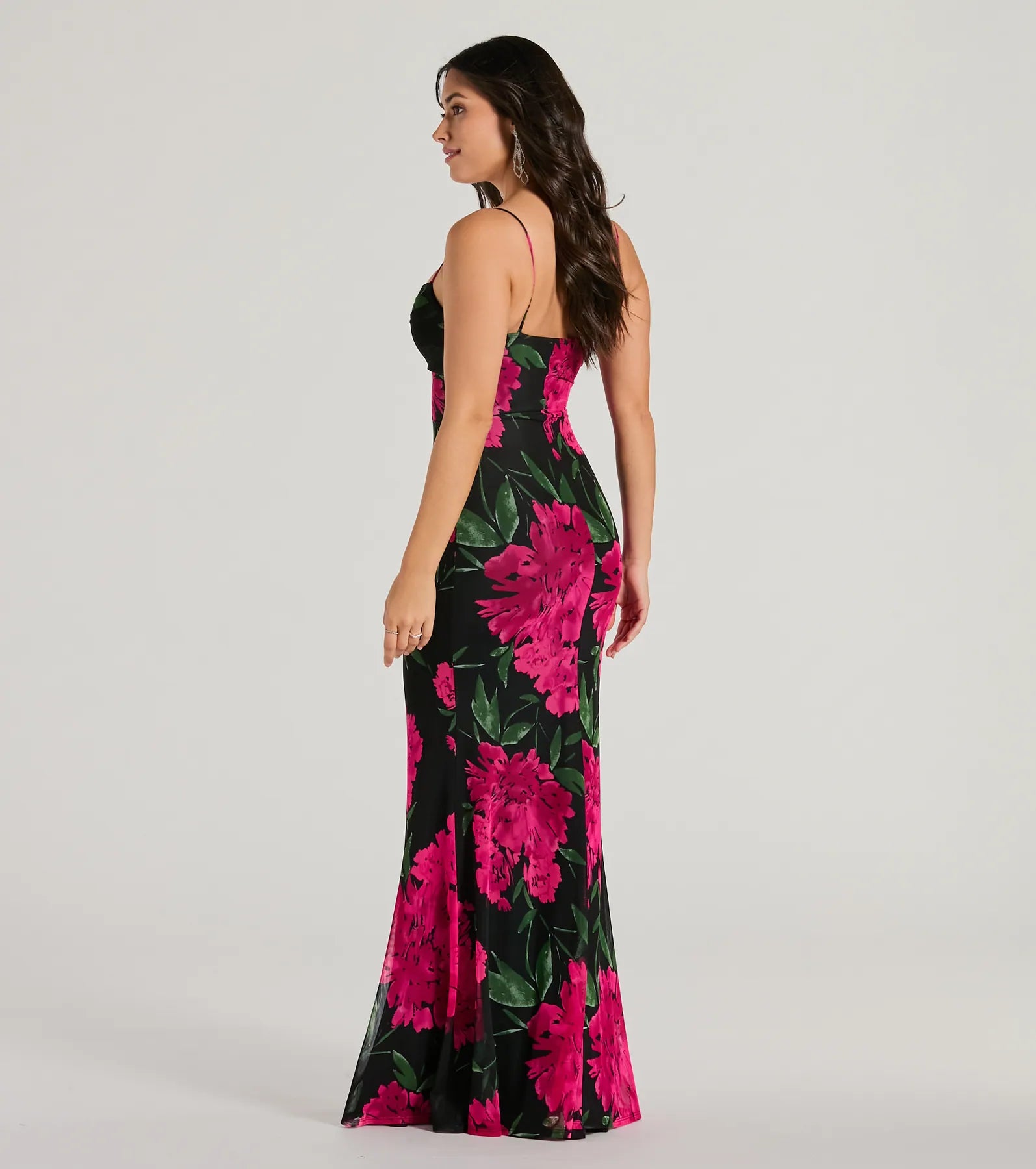 Premium Savannah Floral Mermaid Evening Dress