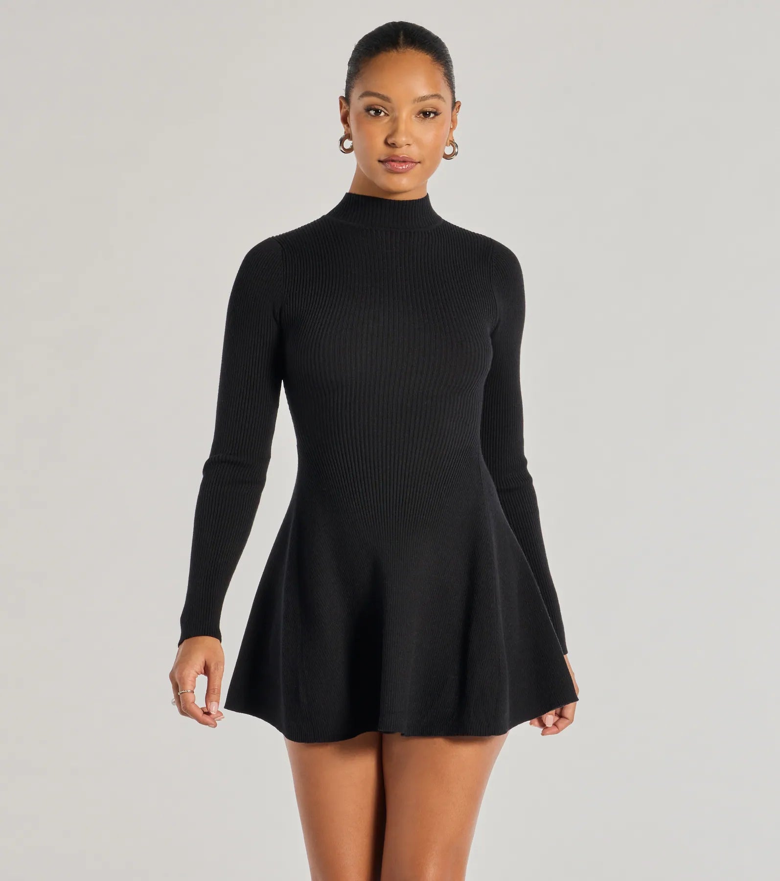 Ultimate Cozy Mock Neck Skater Dress - Perfect Fit & Style