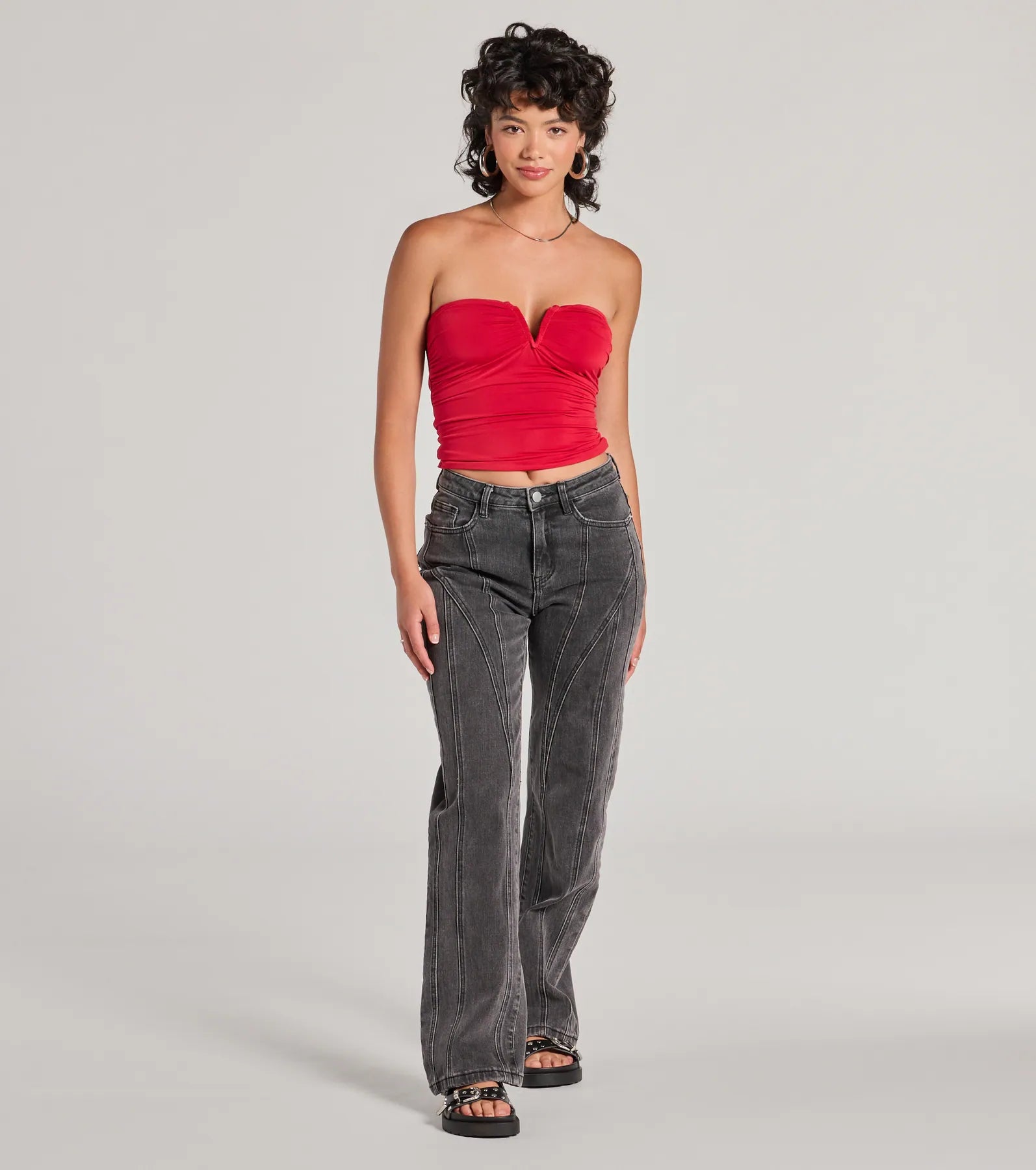 Ultimate Flirty Find: Strapless Ruched Knit Crop Top