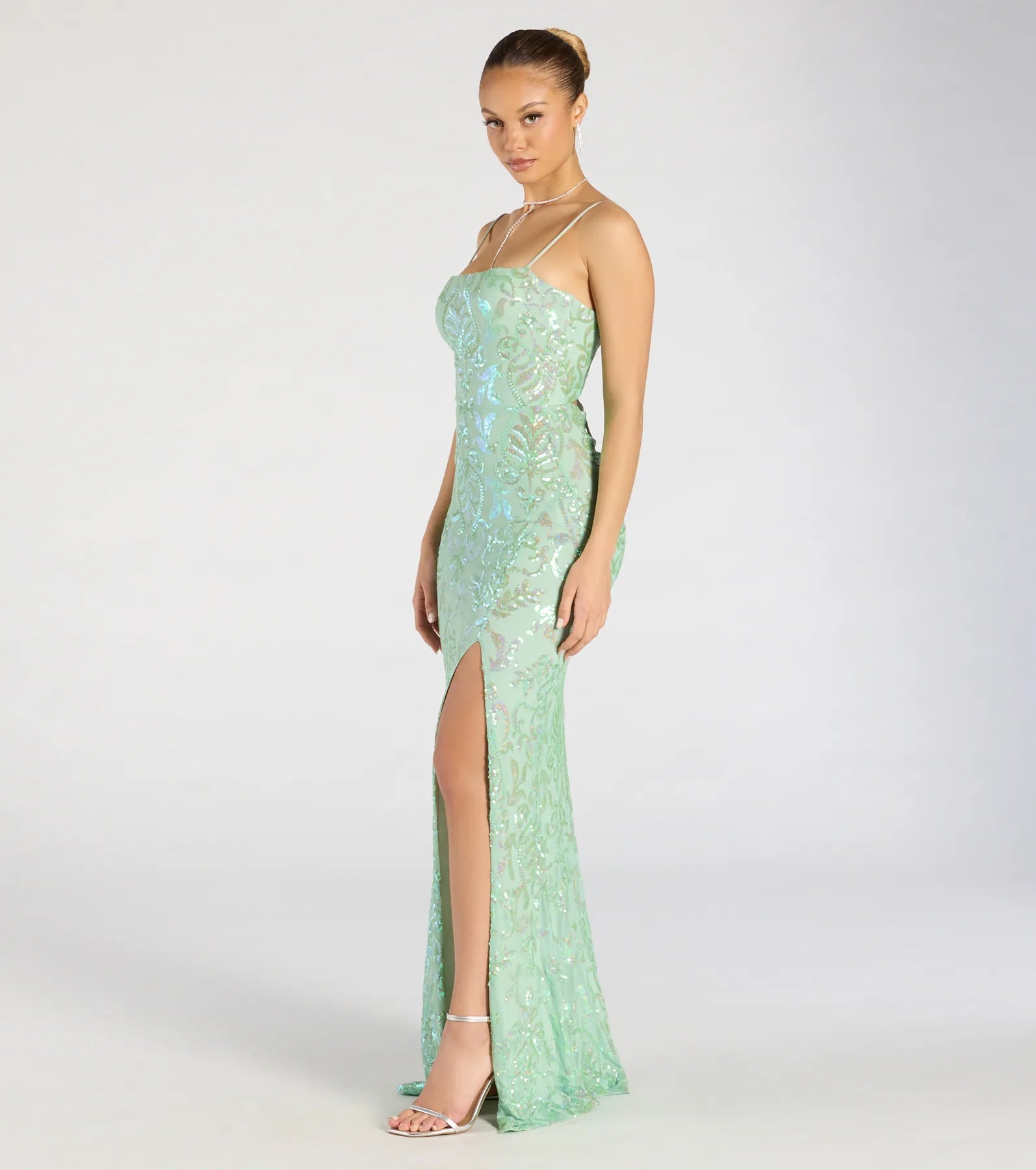 Ultimate Celina Sequin Lace-Up Mermaid Dress for Glamorous Nights