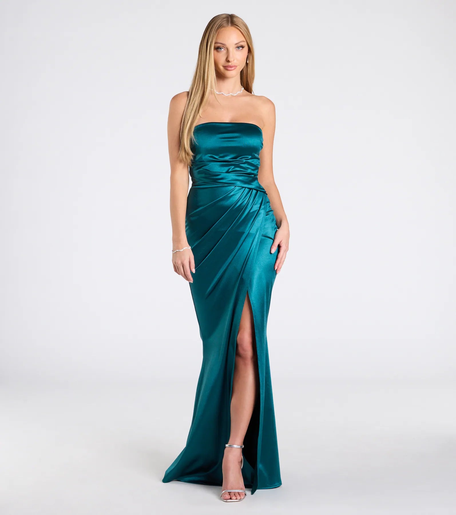 Premium Clea Satin Strapless Mermaid Gown