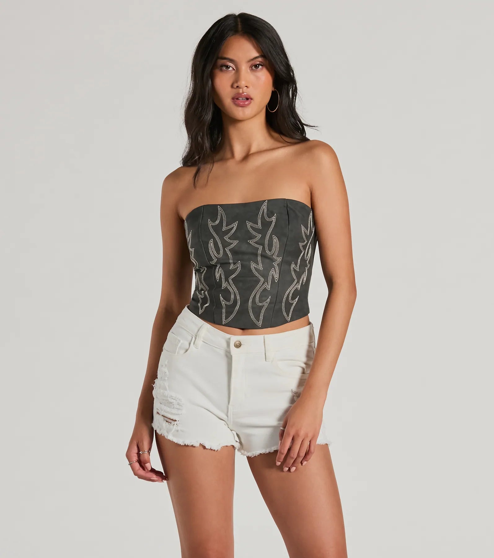 Ultimate Western Babe Strapless Lace-Up Corset Top