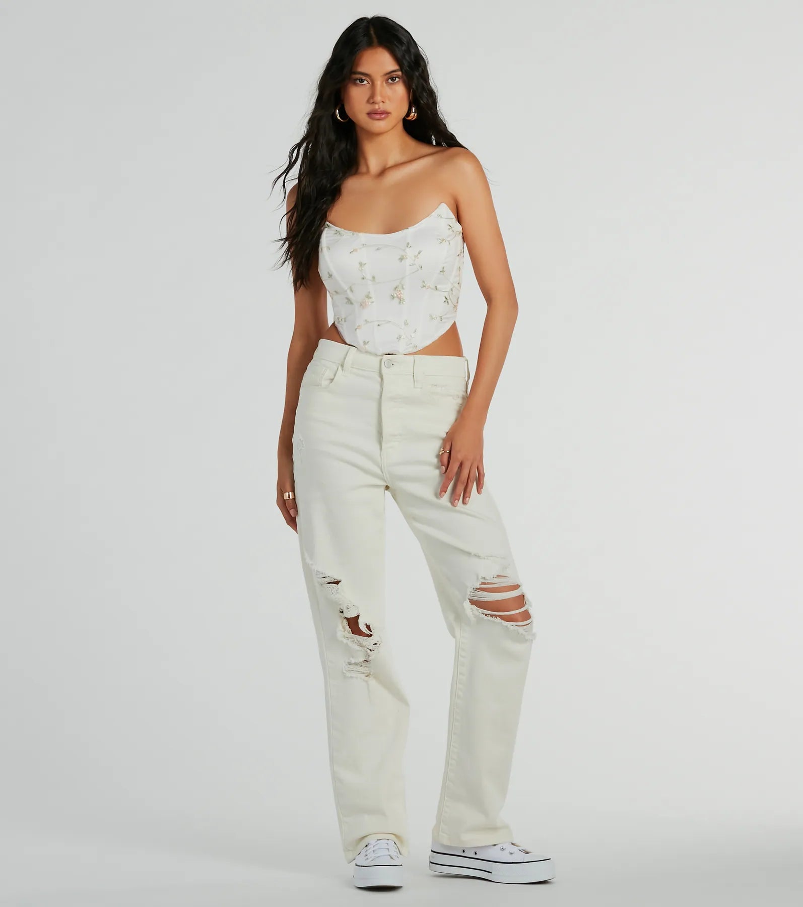 Ultimate Coquette Strapless Floral Tulle Corset Top
