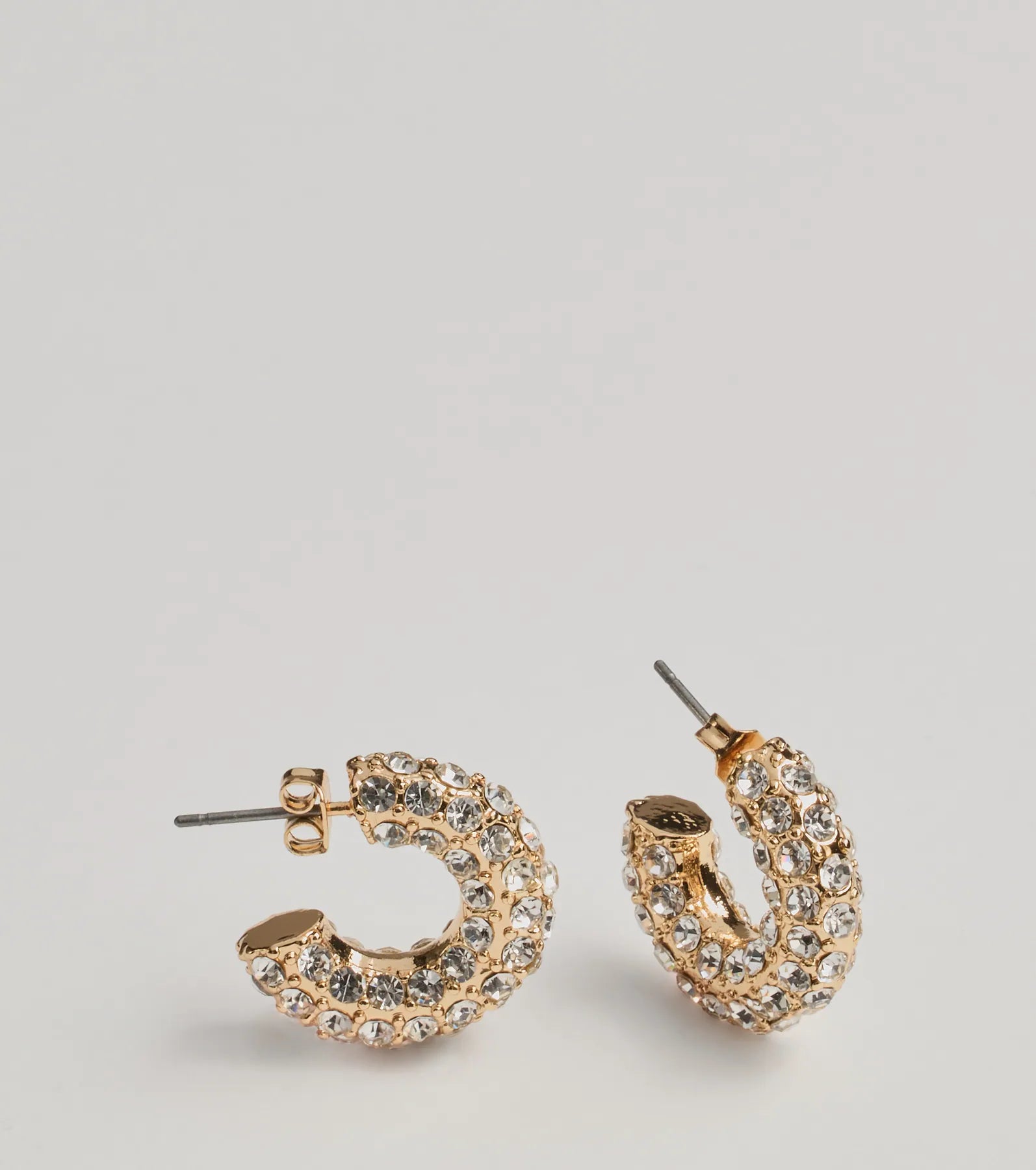 Premium Rhinestone Glam Mini Hoop Earrings - Upgrade Your Style