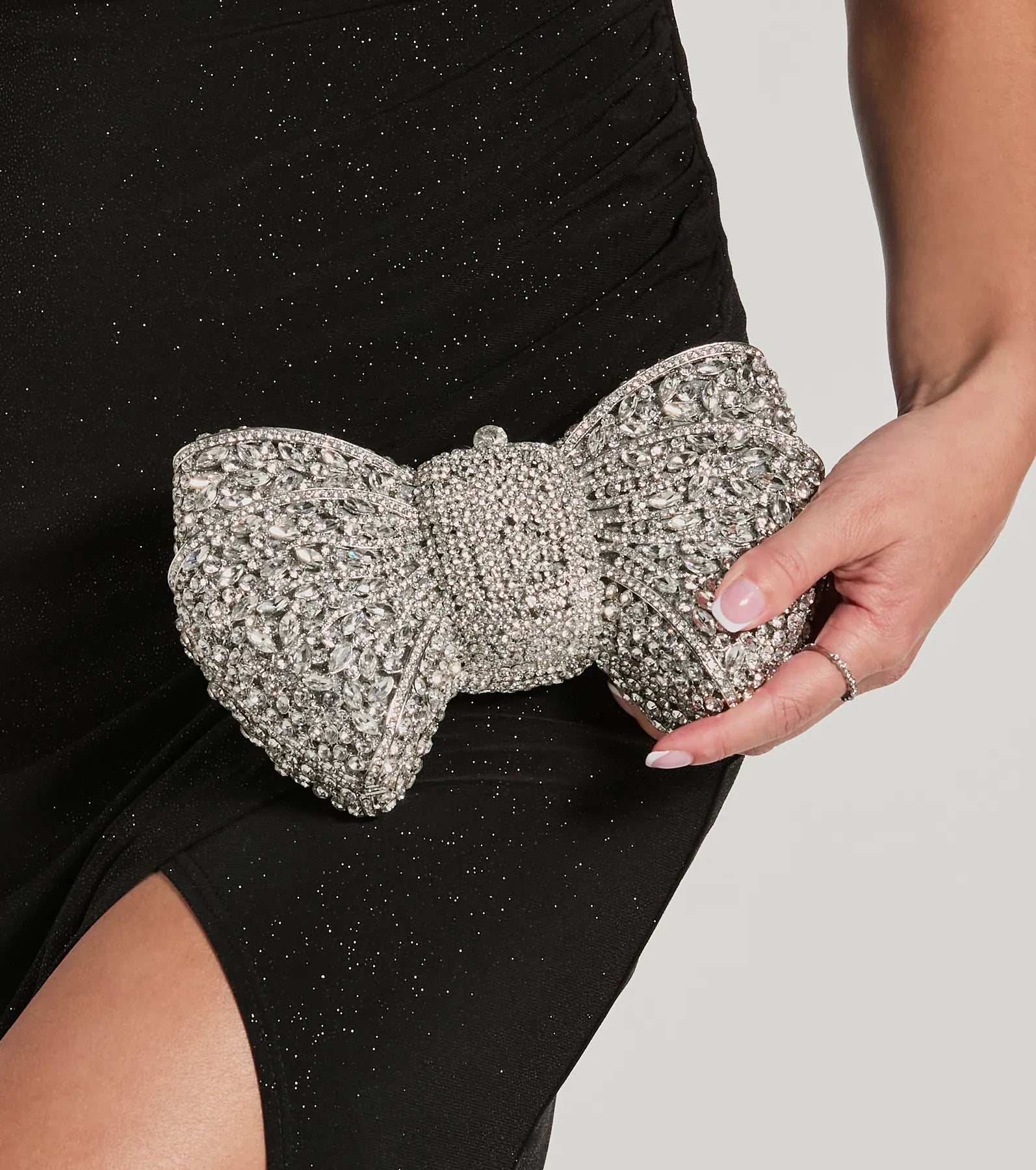 Premium Rhinestone Bow Minaudiere Clutch - Ultimate Elegance