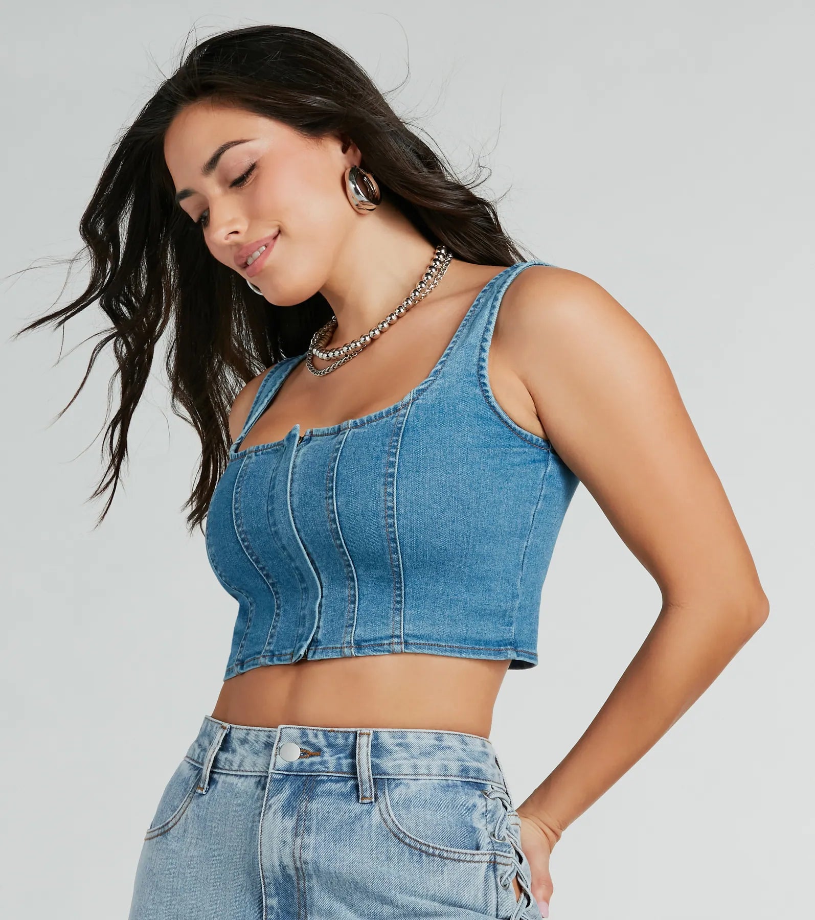 Ultimate 90s Denim Corset Top - Got The Blues