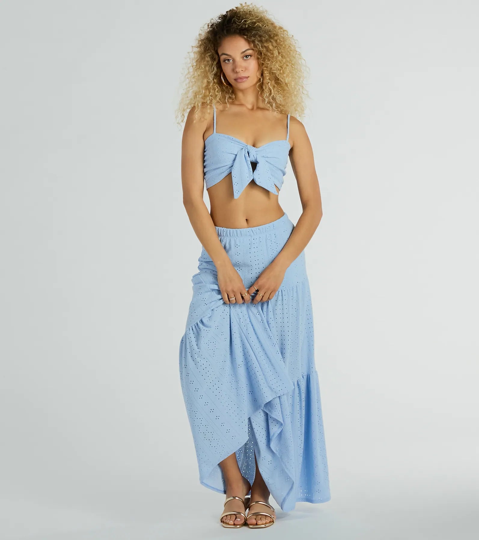 Ultimate Spring Breeze Sweetheart Tie Crop Top