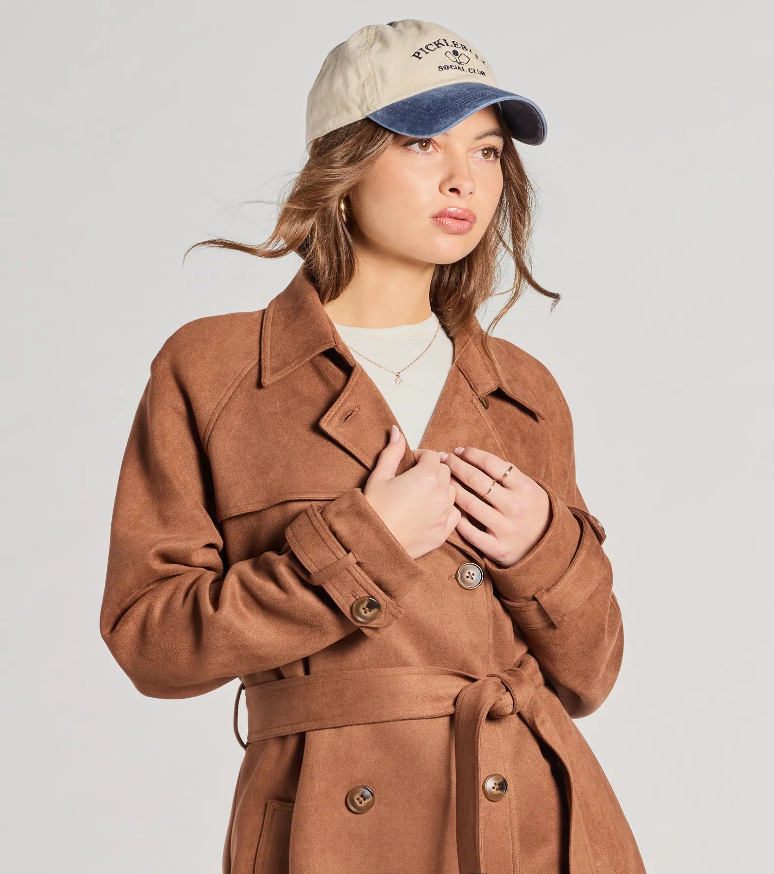 Premium City Chic Faux Suede Trench Coat - Ultimate Style Upgrade