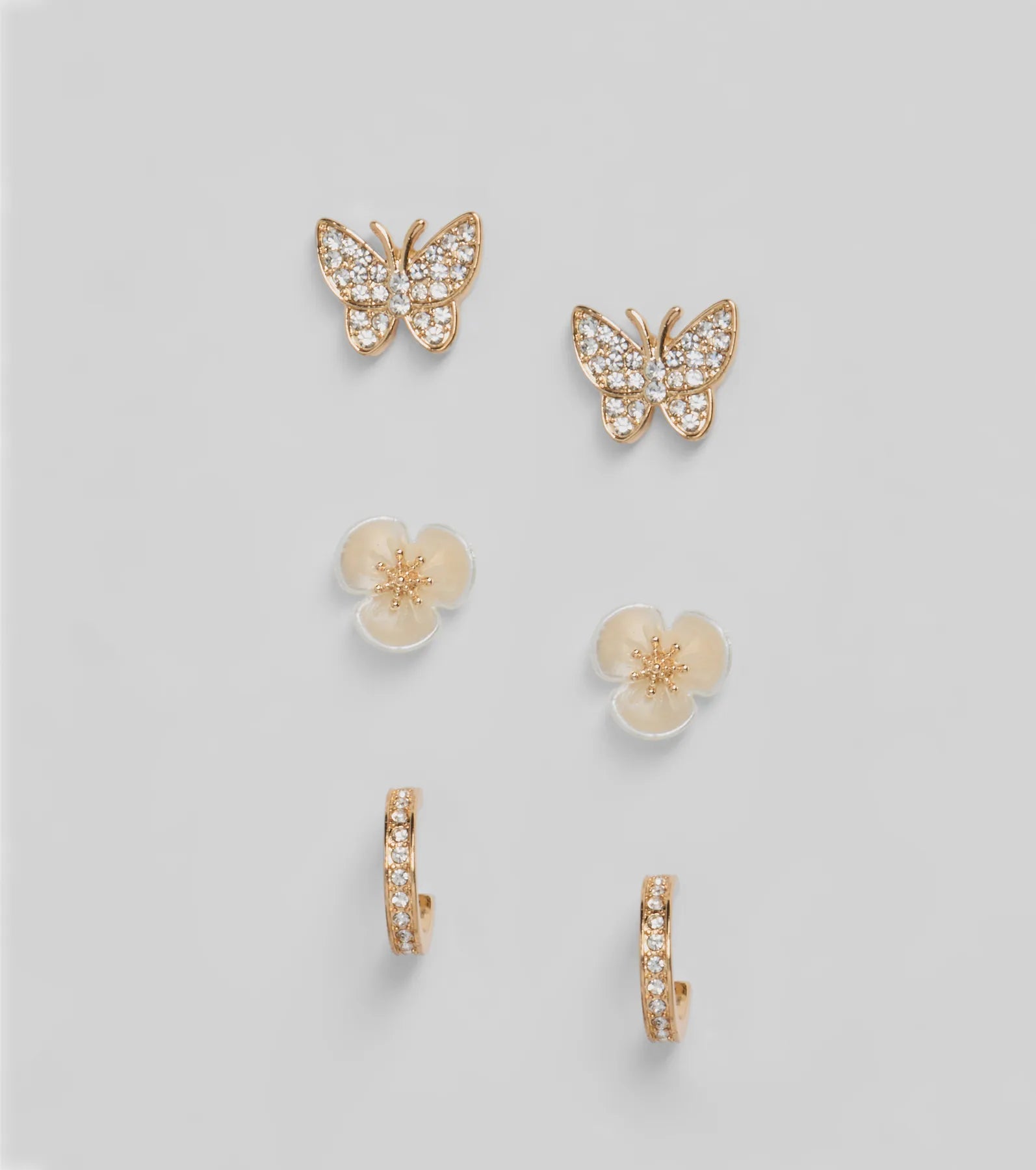 Ultimate Social Butterfly & Flower Hoop Earrings Set