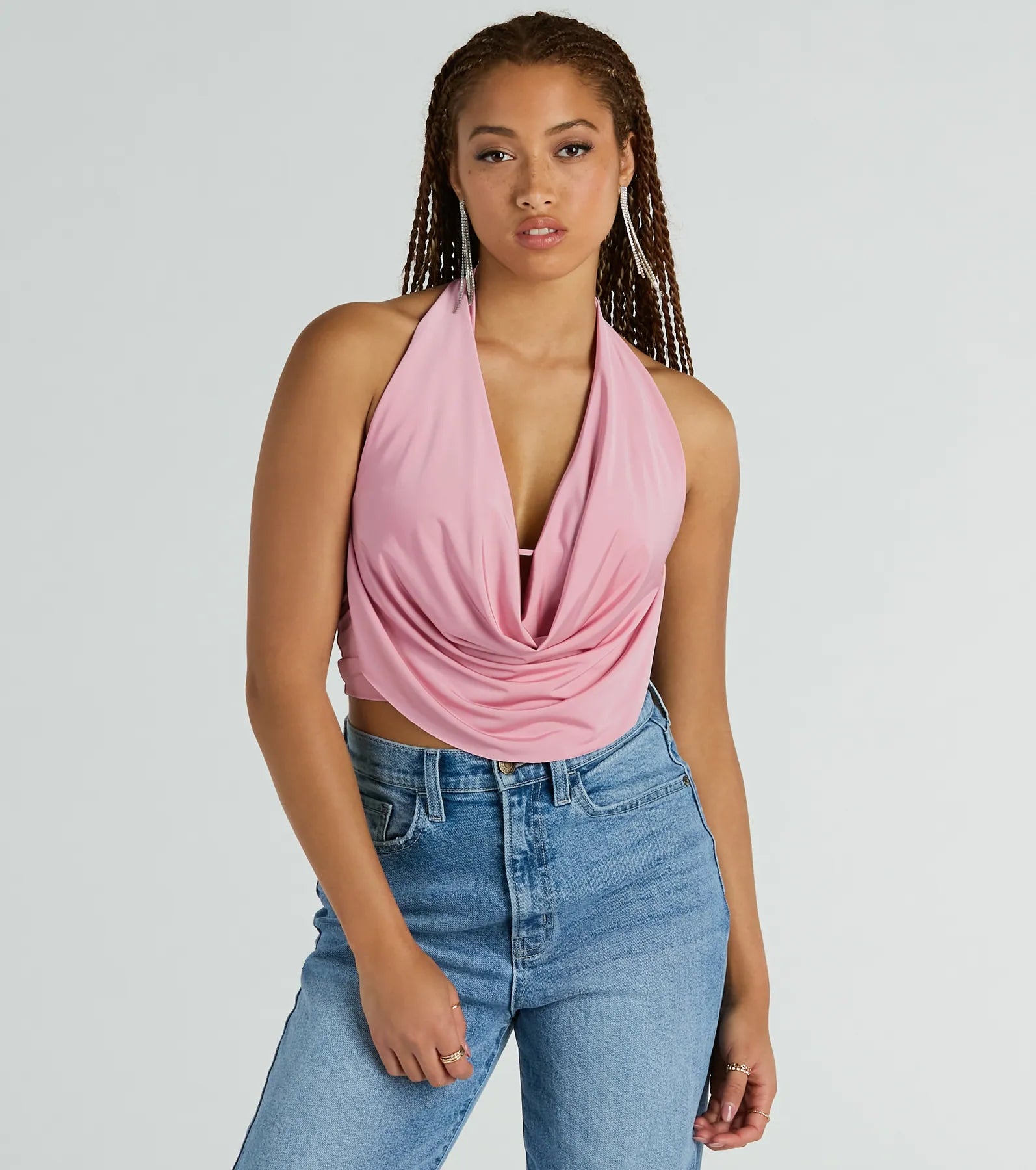 Ultimate Statement Sleeveless Halter Crop Top