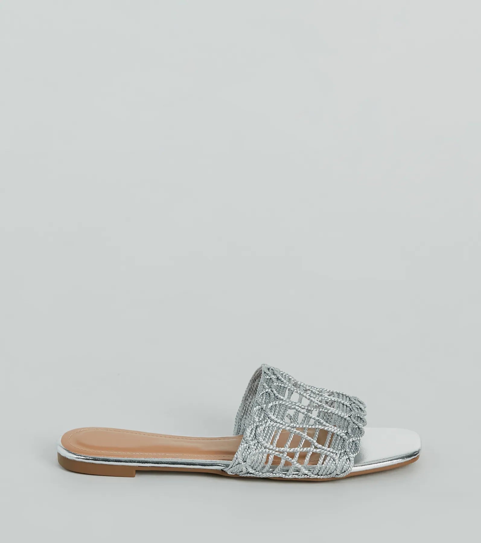 Ultimate Glam Sheen Metallic Woven Sandals - Premium Faux Leather