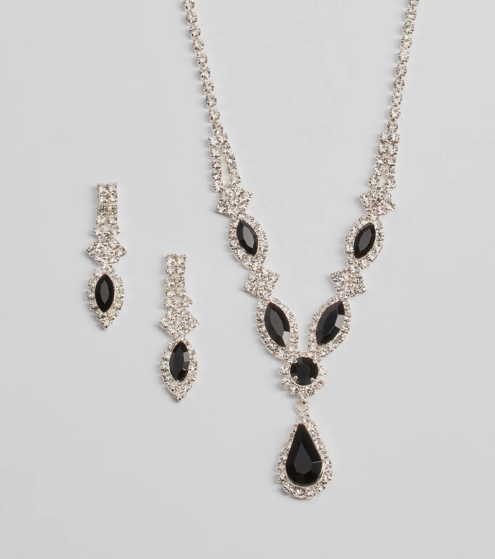 Ultimate Bold Beauty Teardrop Rhinestone Jewelry Set
