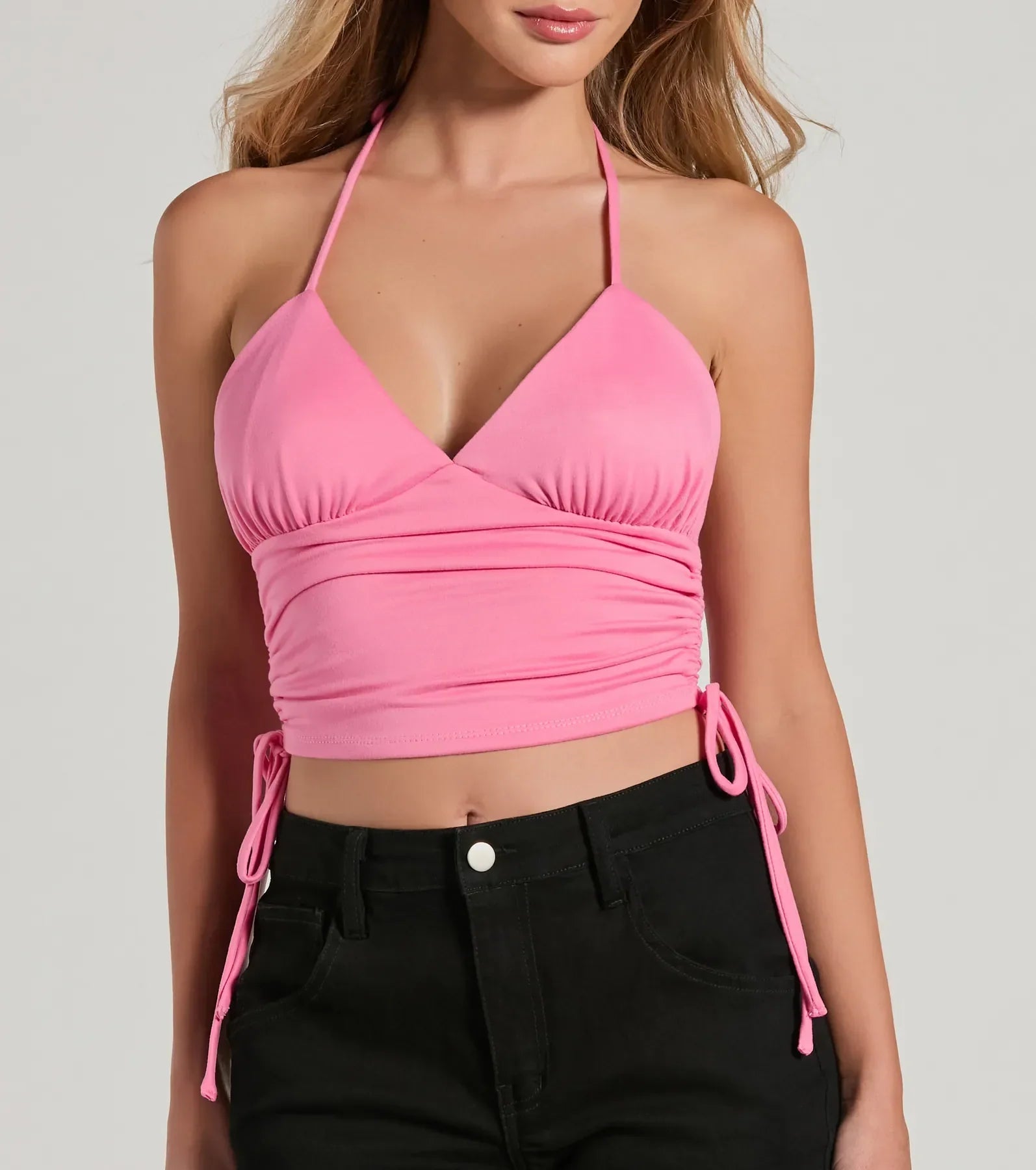 Ultimate V-Neck Halter Crop Top - Premium Fit & Style