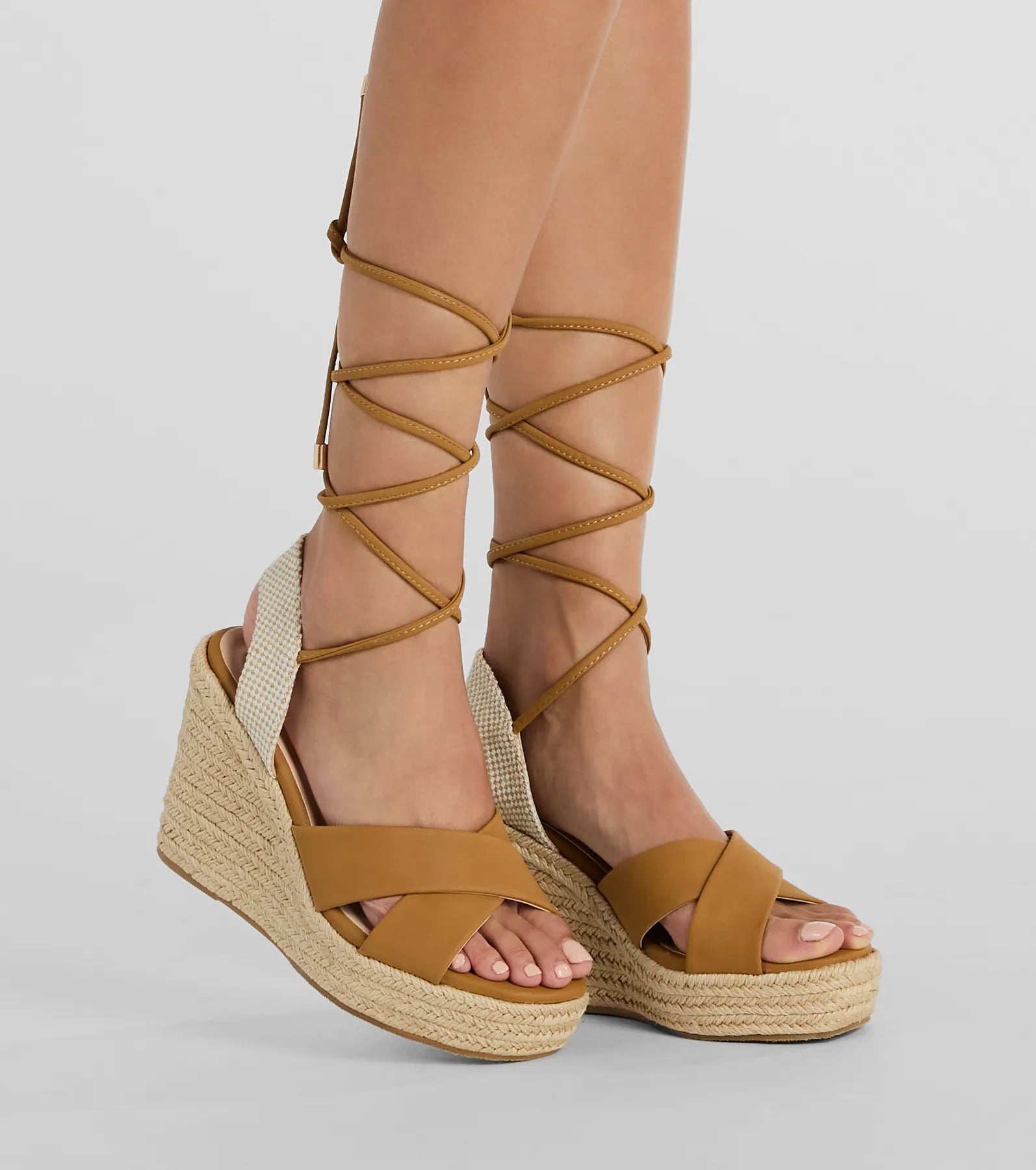 Ultimate Summer Style: Open-Toe Lace-Up Espadrille Wedges