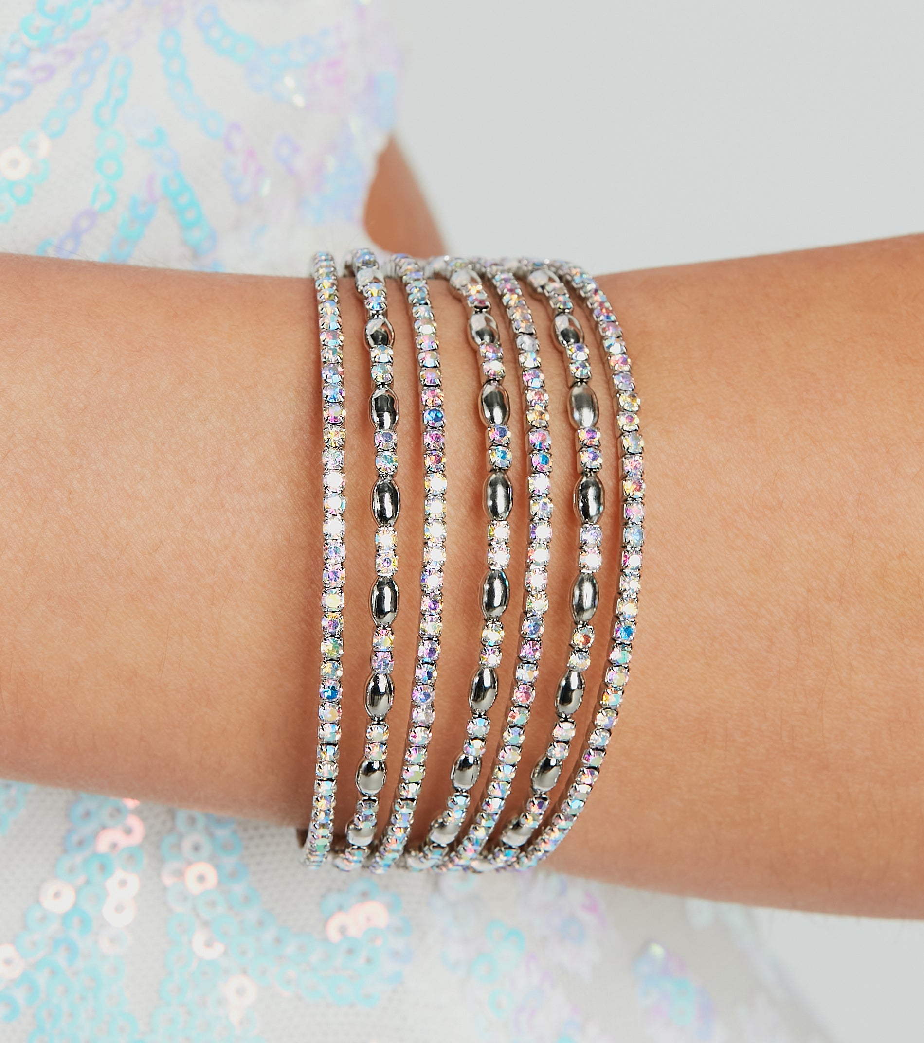 Ultimate Iridescent Rhinestone Beaded Bracelet - So Radiant Collection