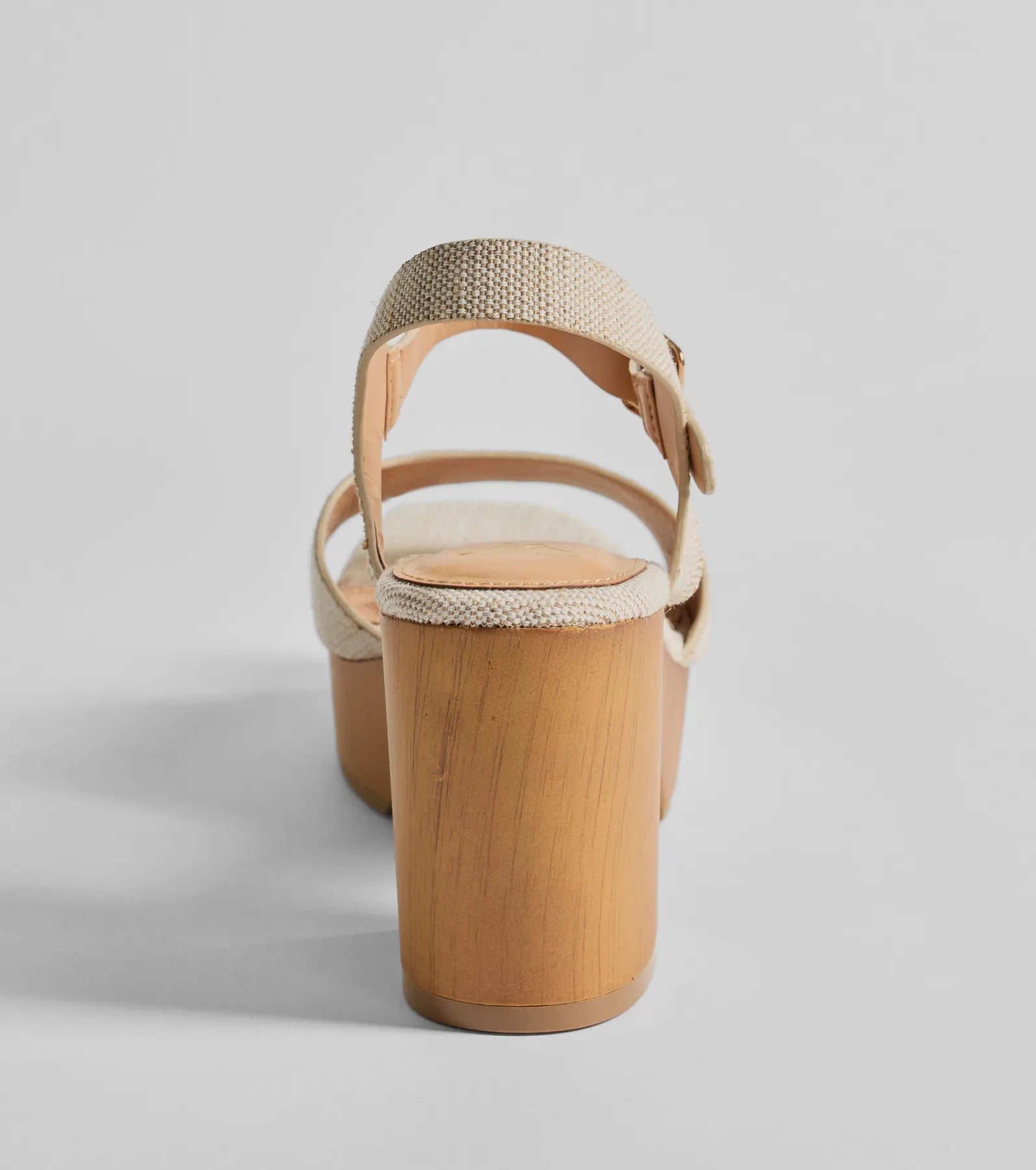 Ultimate Summer Linen Wooden Platform Heels - Step in Style