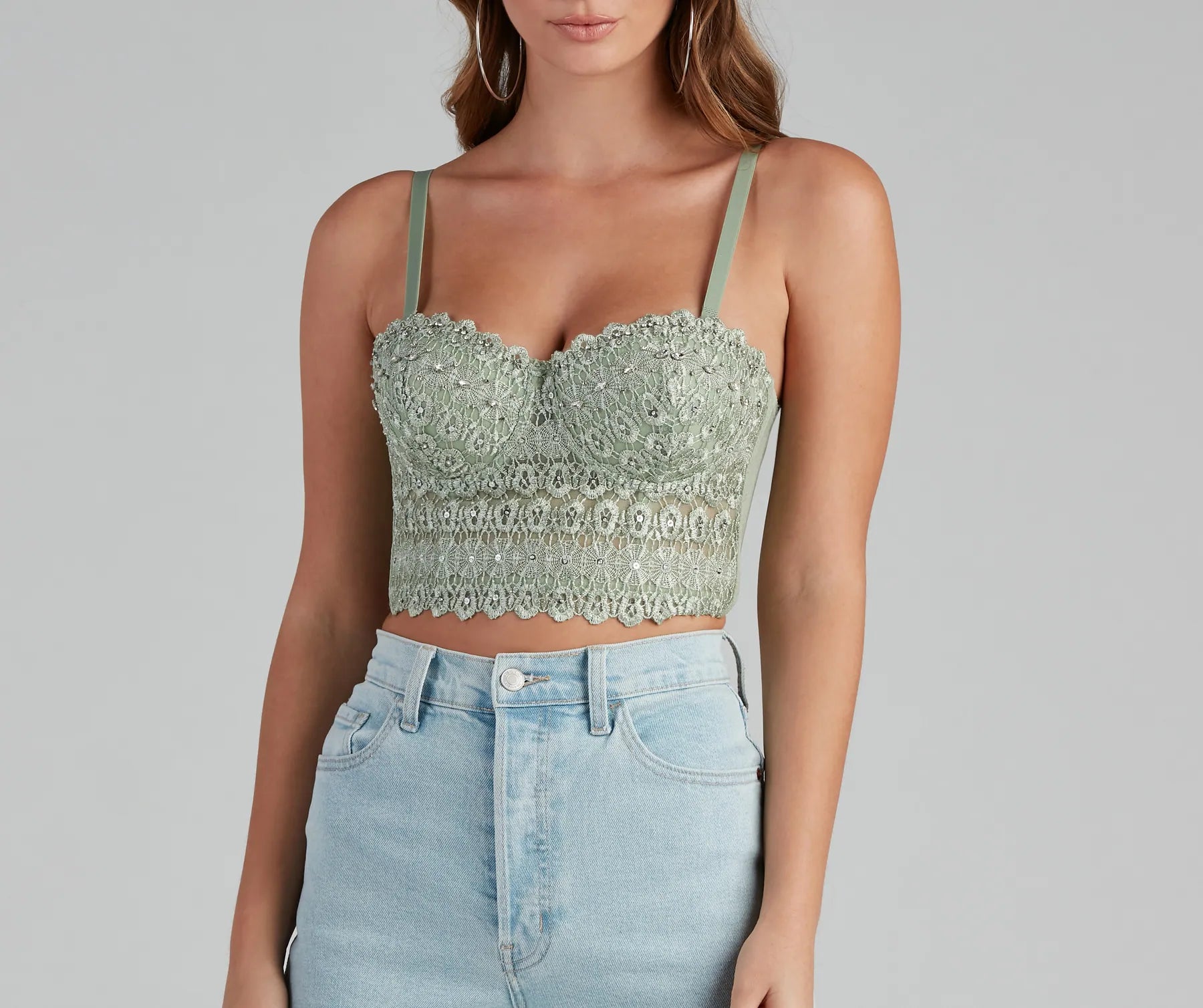 Ultimate Glam Lace Bustier Top