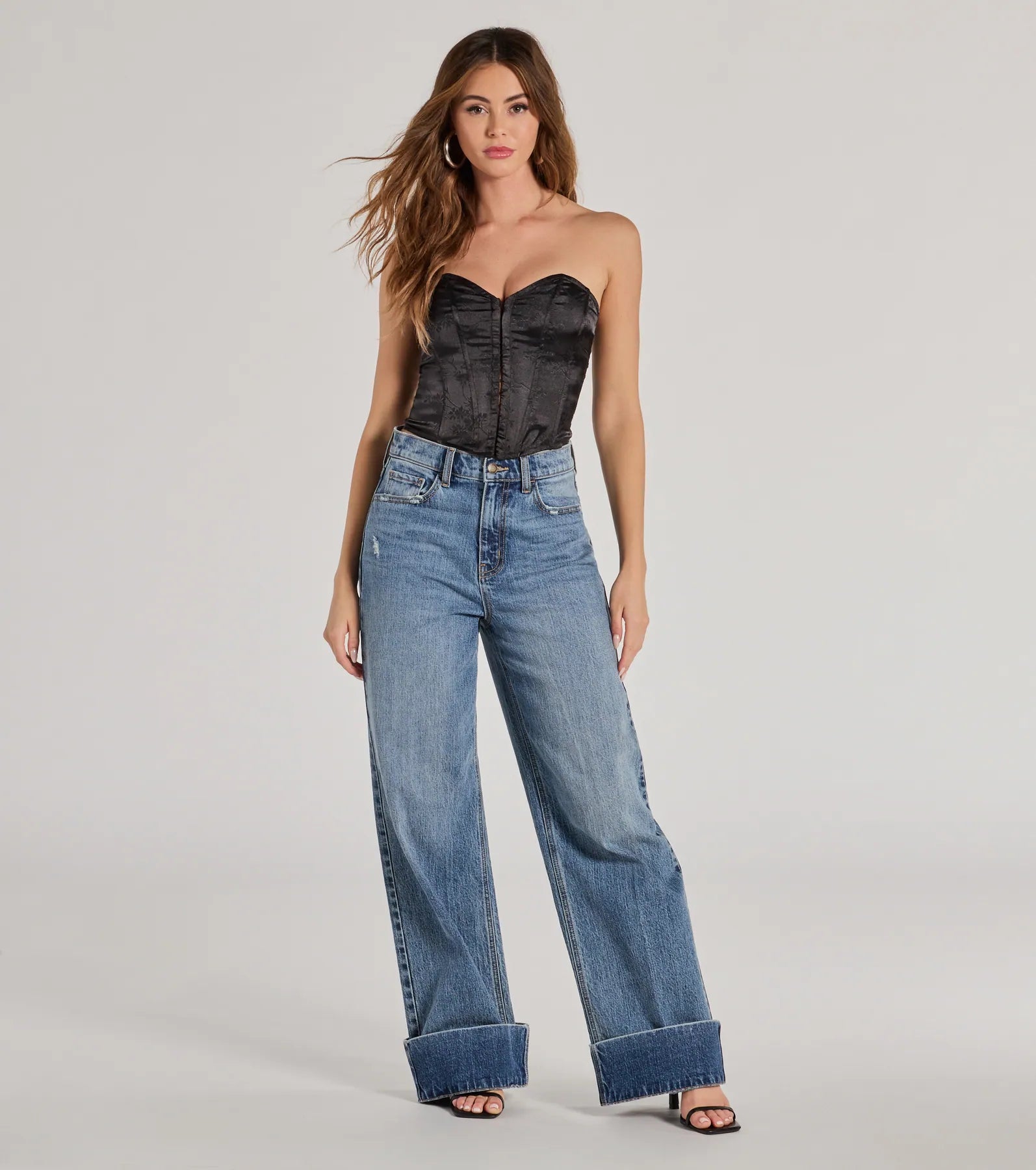 Ultimate Allure Floral Jacquard Satin Corset Top