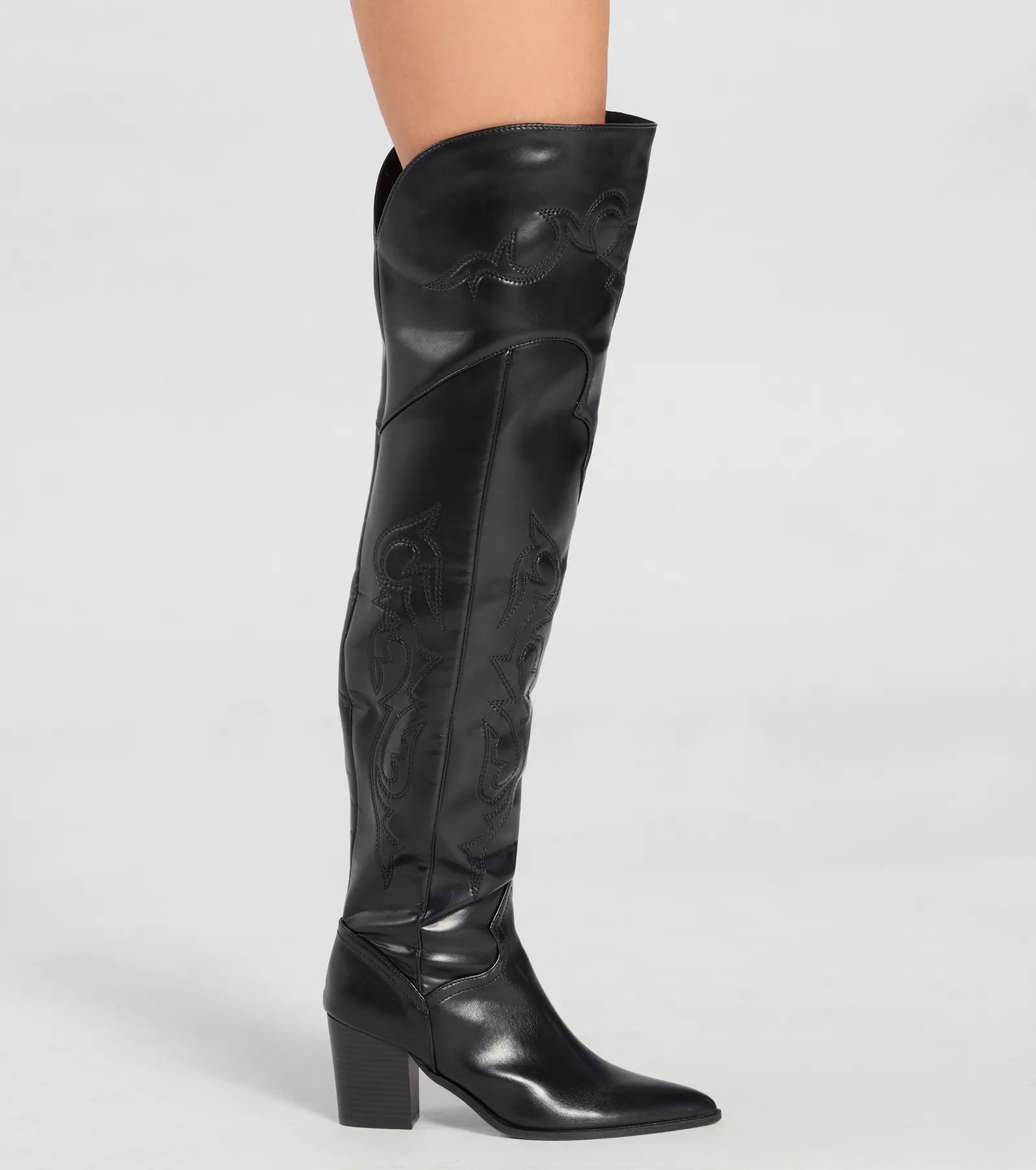 Ultimate Sleek Western Thigh-High Cowboy Boots