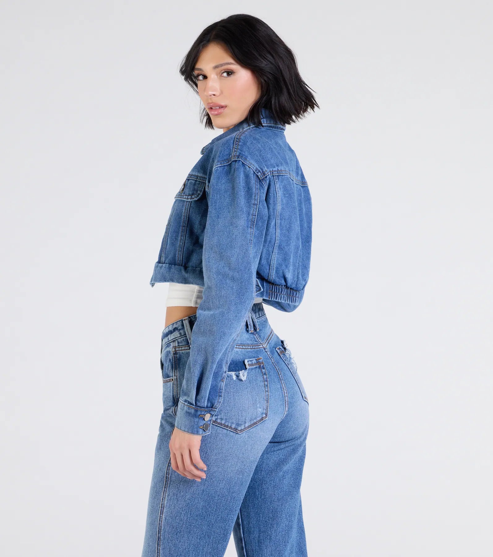 Premium Cropped Denim Jacket - Elevate Your Casual Style