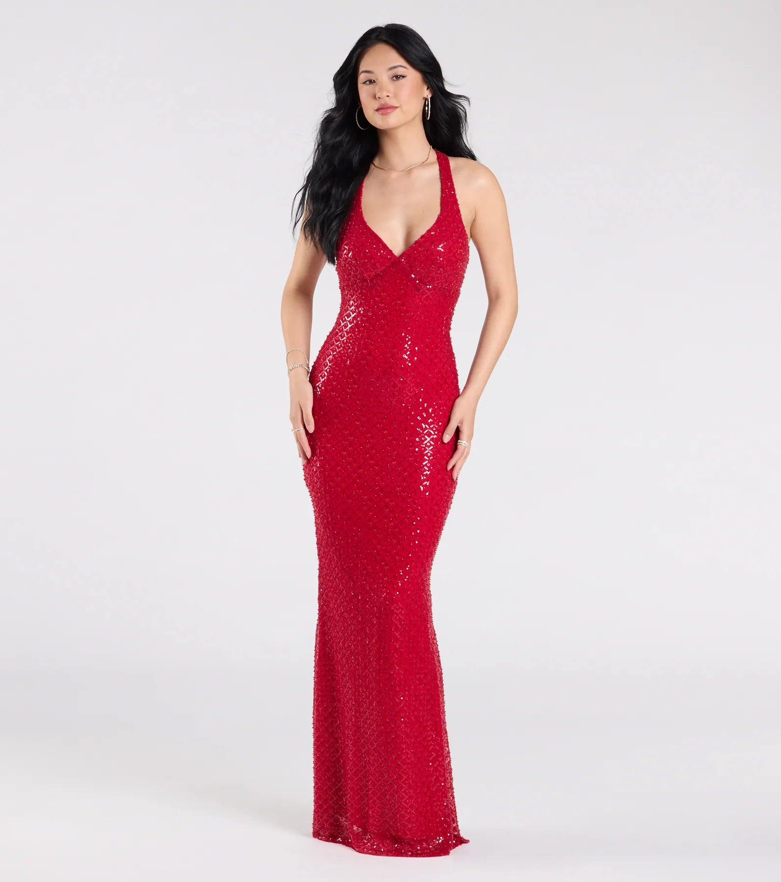 Vanessa Ultimate Glam Open Back Sequin Mermaid Dress