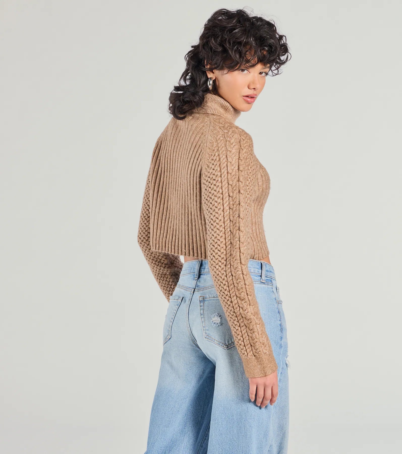 Premium Snuggle Weather Turtleneck Crop Knit Sweater