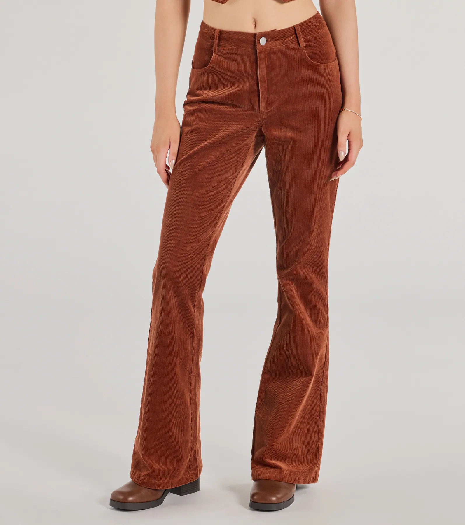 Ultimate Retro Chic Corduroy High-Rise Flare Pants