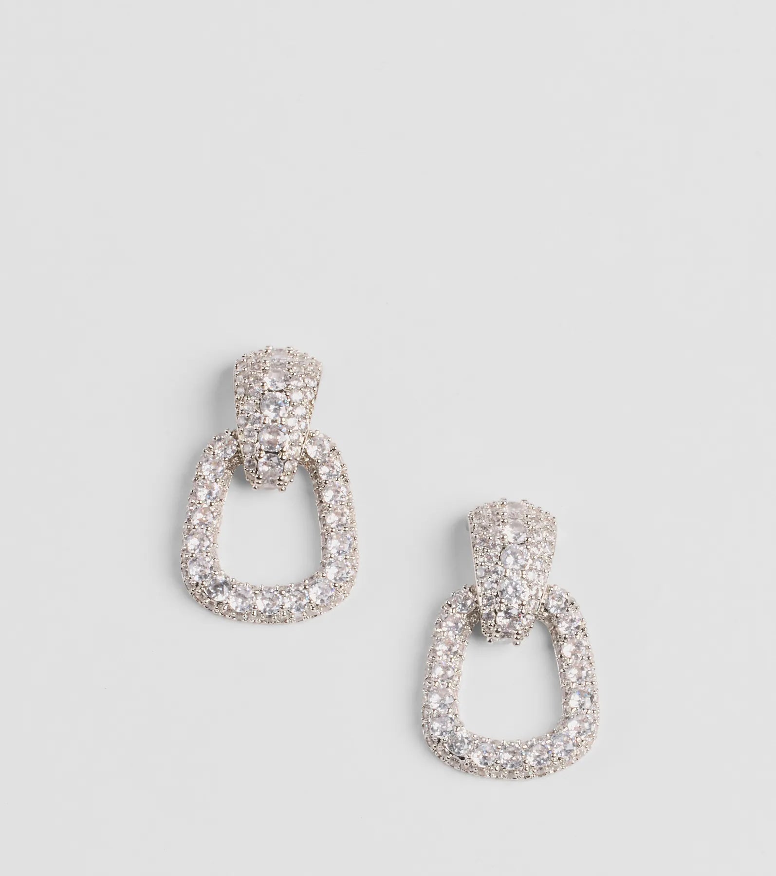 Ultimate Frosty Glam Rhinestone Door Knocker Earrings