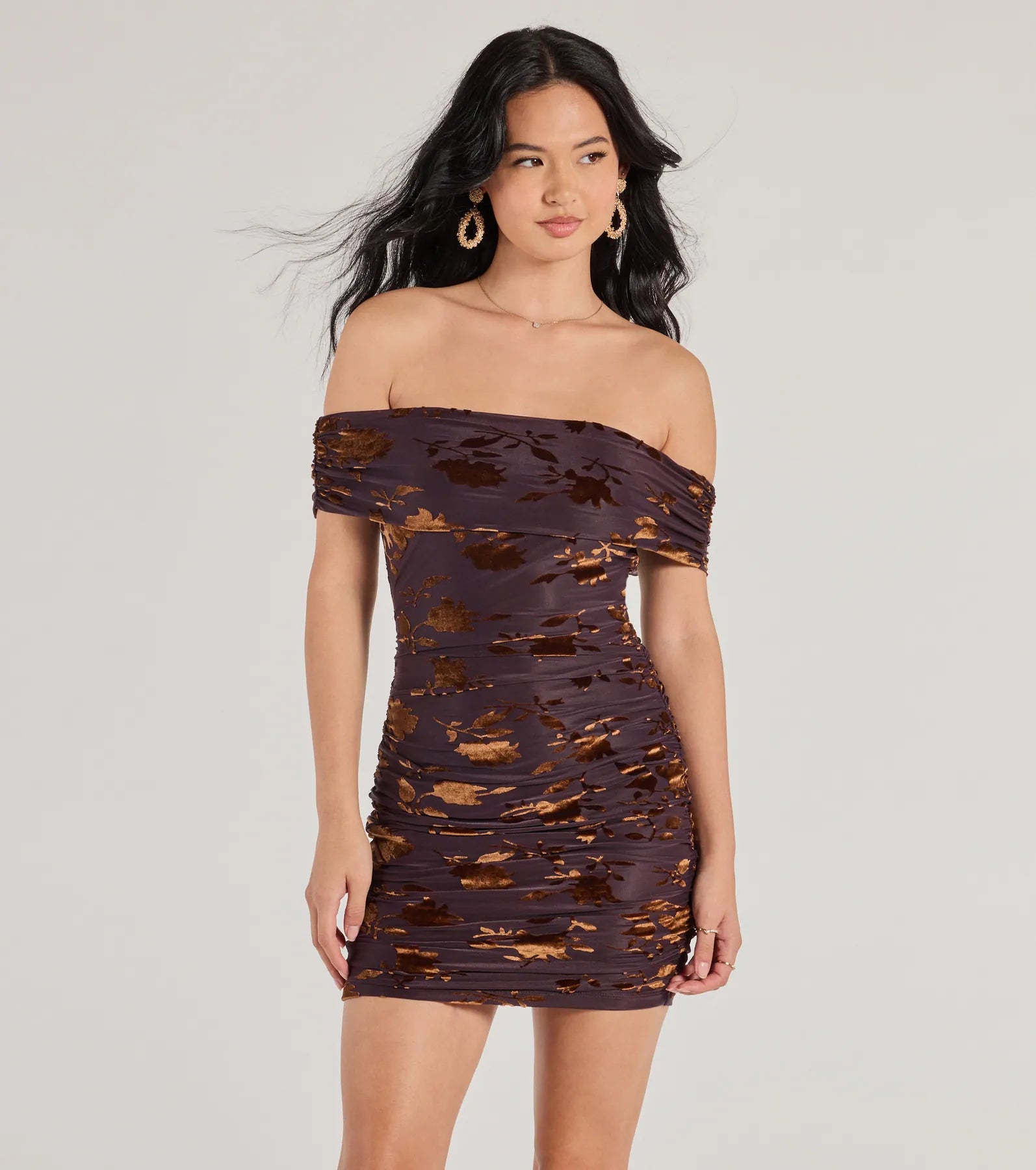 Premium Elegance Velvet Off-Shoulder Mini Dress