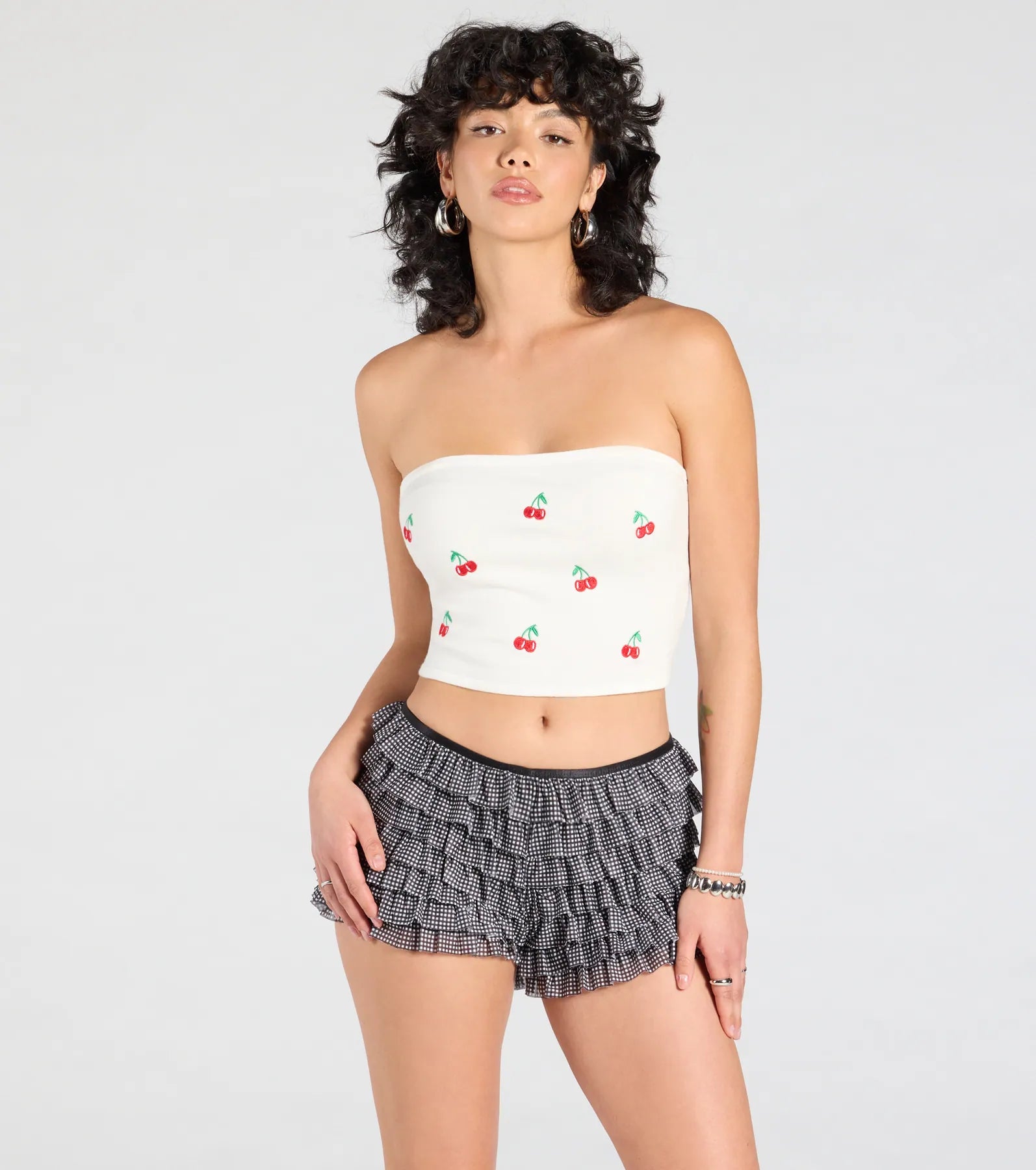 Ultimate Cherry Embroidered Tube Top - Spring Style Essential