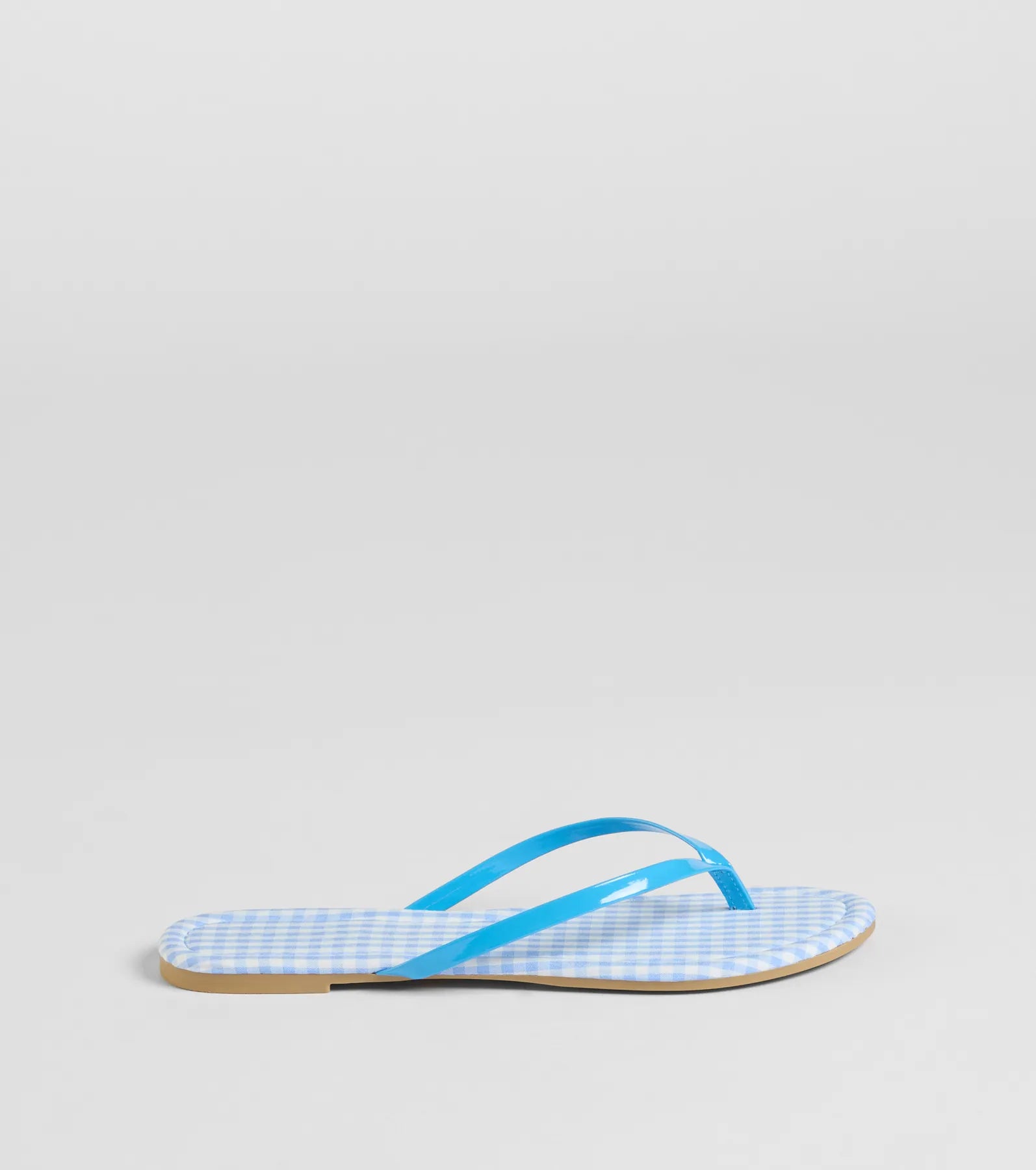 Ultimate Summer Staple: Cutie Vibe Gingham Print Thong Sandals