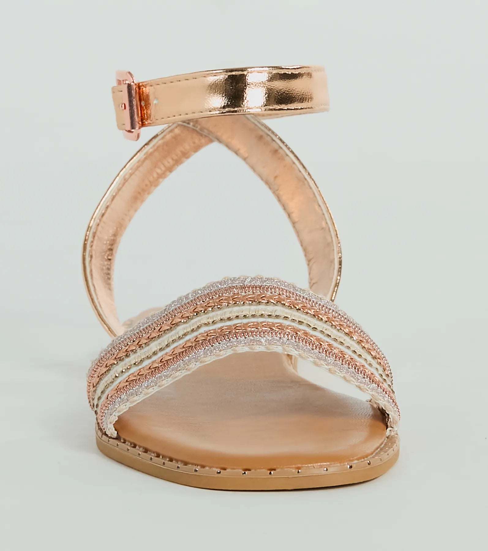 Ultimate Boho-Chic Metallic Flat Sandals for Adventure Seekers