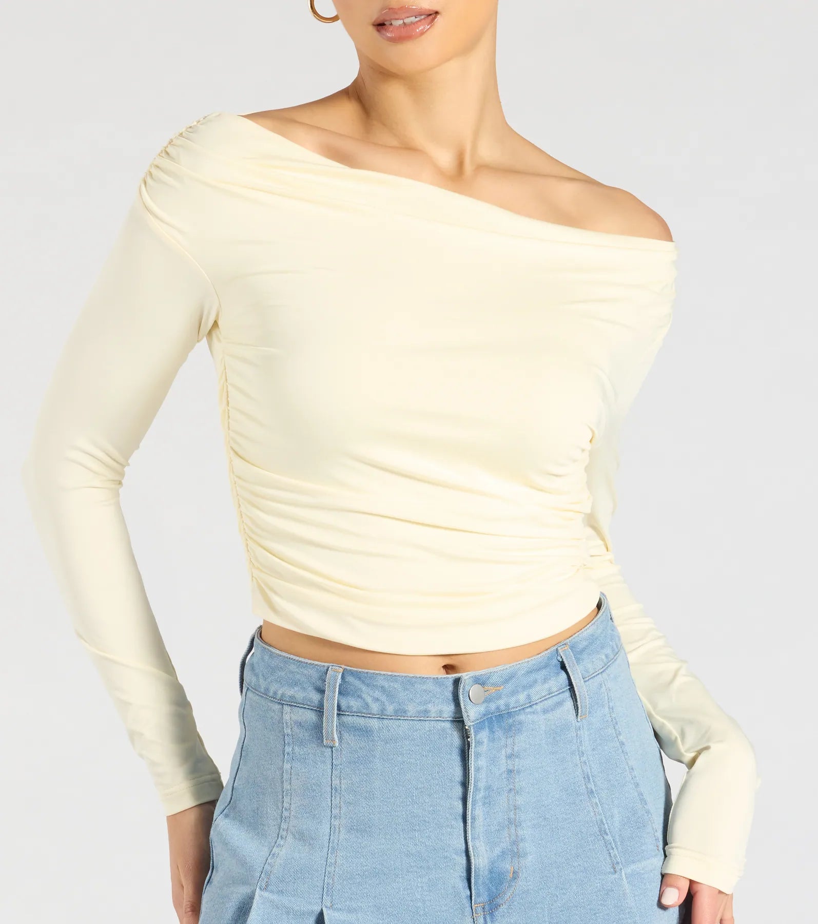 Ultimate All The Love One-Shoulder Tie Back Crop Top - Elevate Your Style